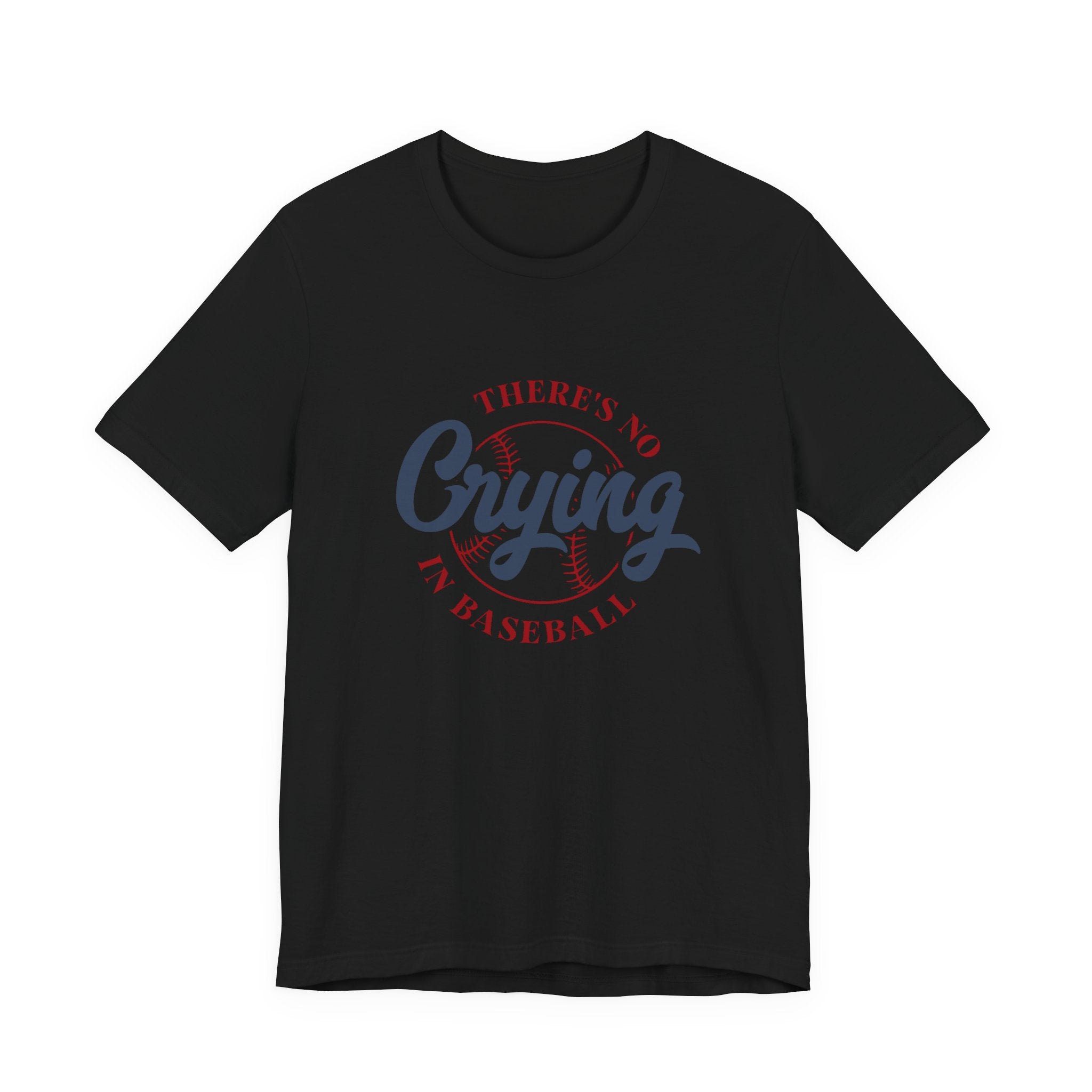 Baseball tshirt -Theres No Crying In Baseball Tshirt Large Baseball Outline with Crying Text Humor