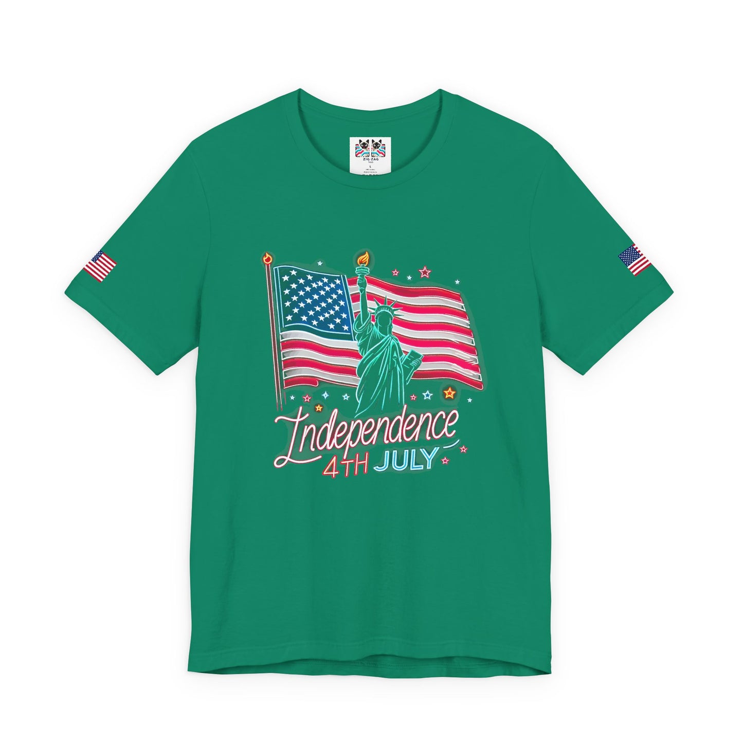 Independence 4th July T-Shirt – Statue of Liberty American Flag Celebration Graphic Tee
