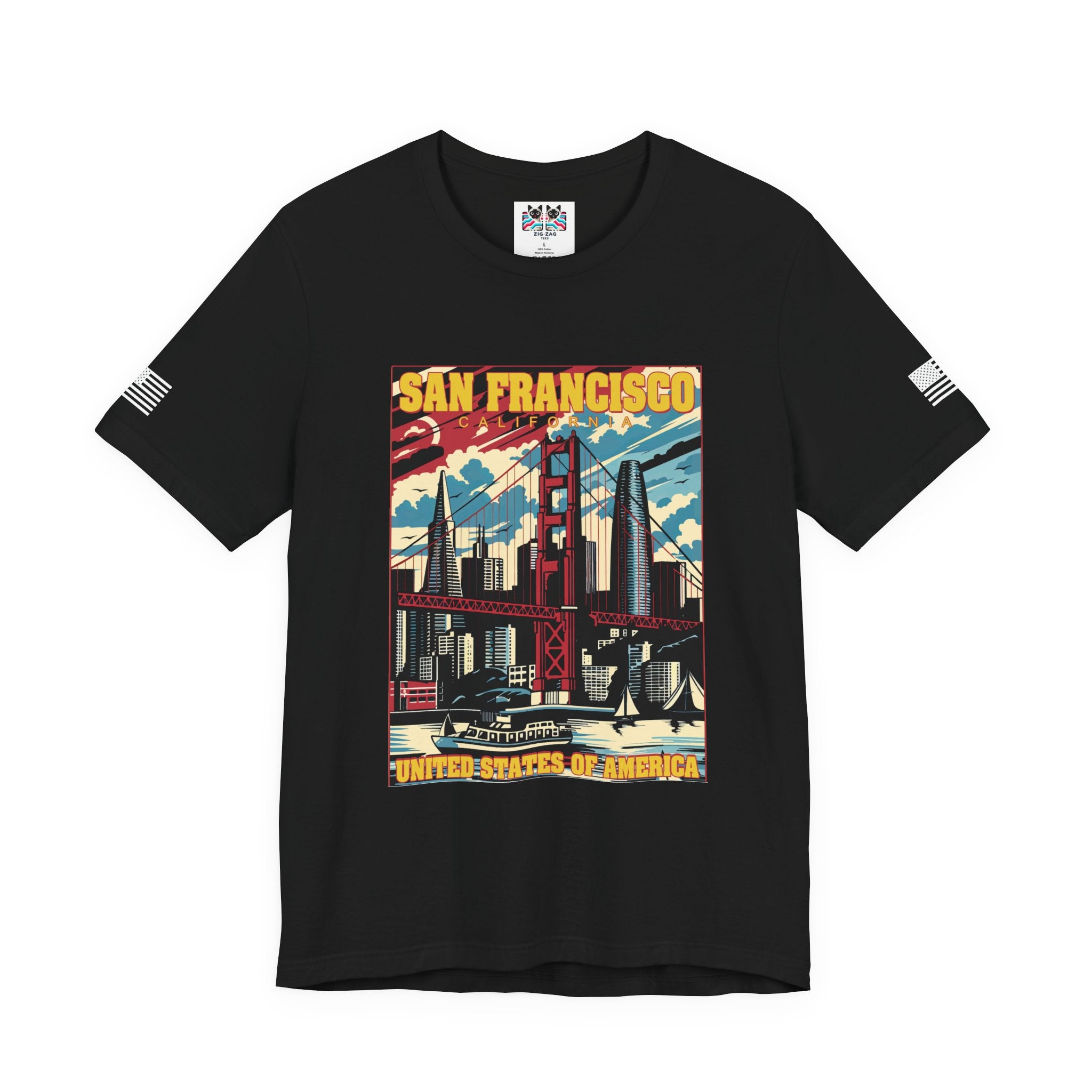 San Francisco California T-Shirt – Retro Americana Poster Style Graphic Tee United States of America