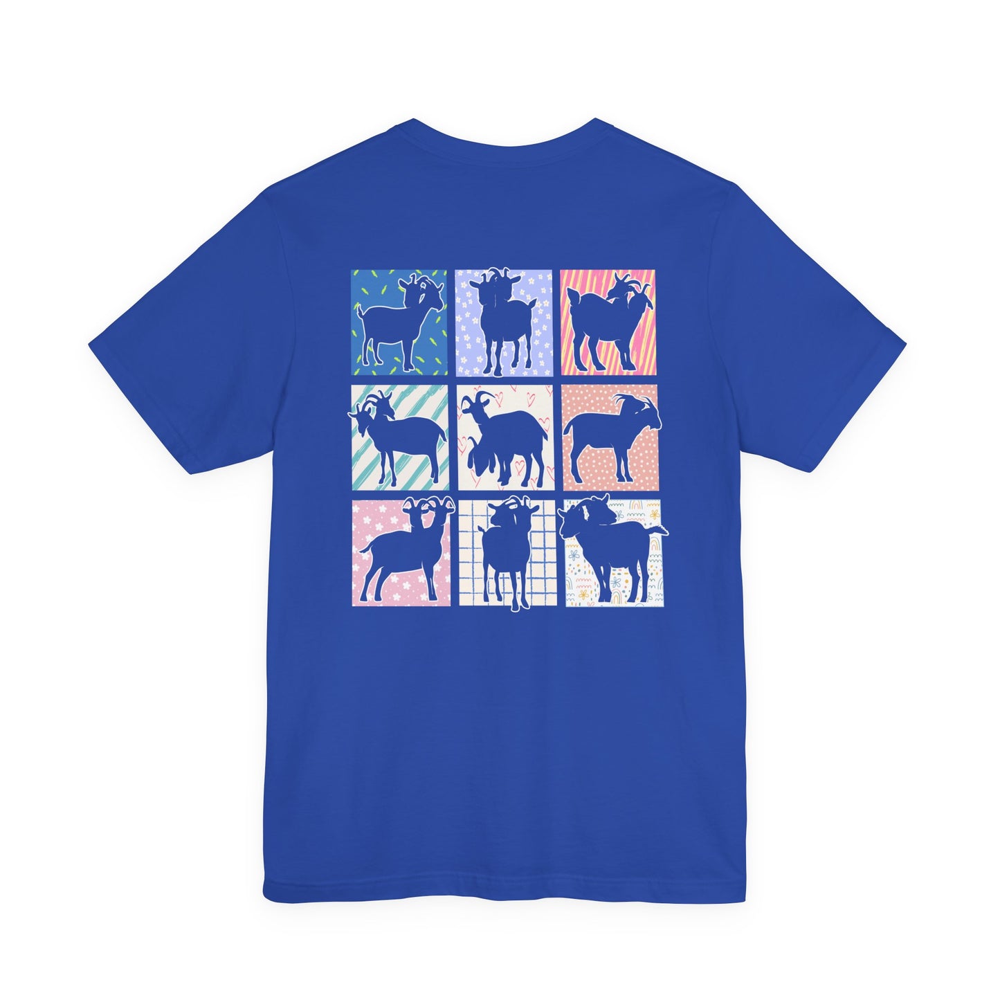 Double-Headed Goat Outline Graphic T-Shirt