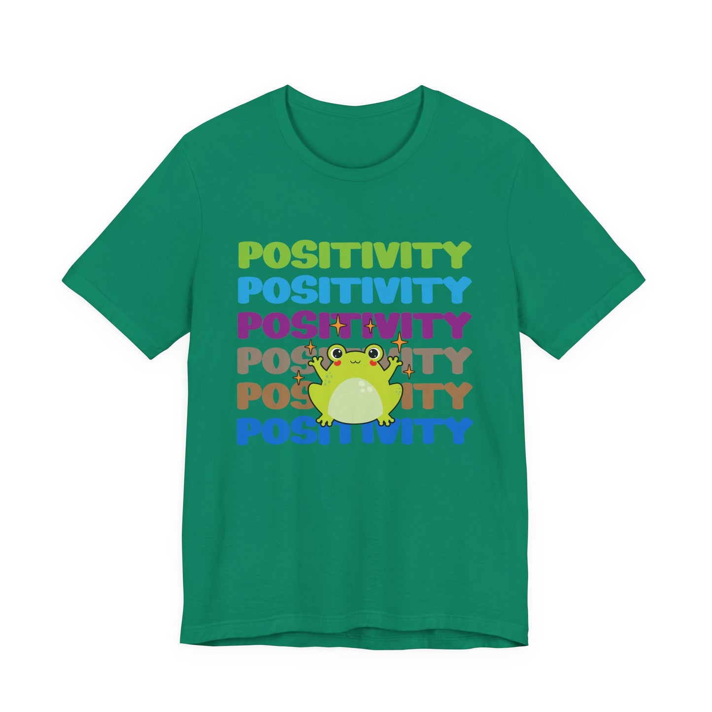 Happy Frog Positivity T-Shirt – Cute Green Frog Graphic Motivational Tee
