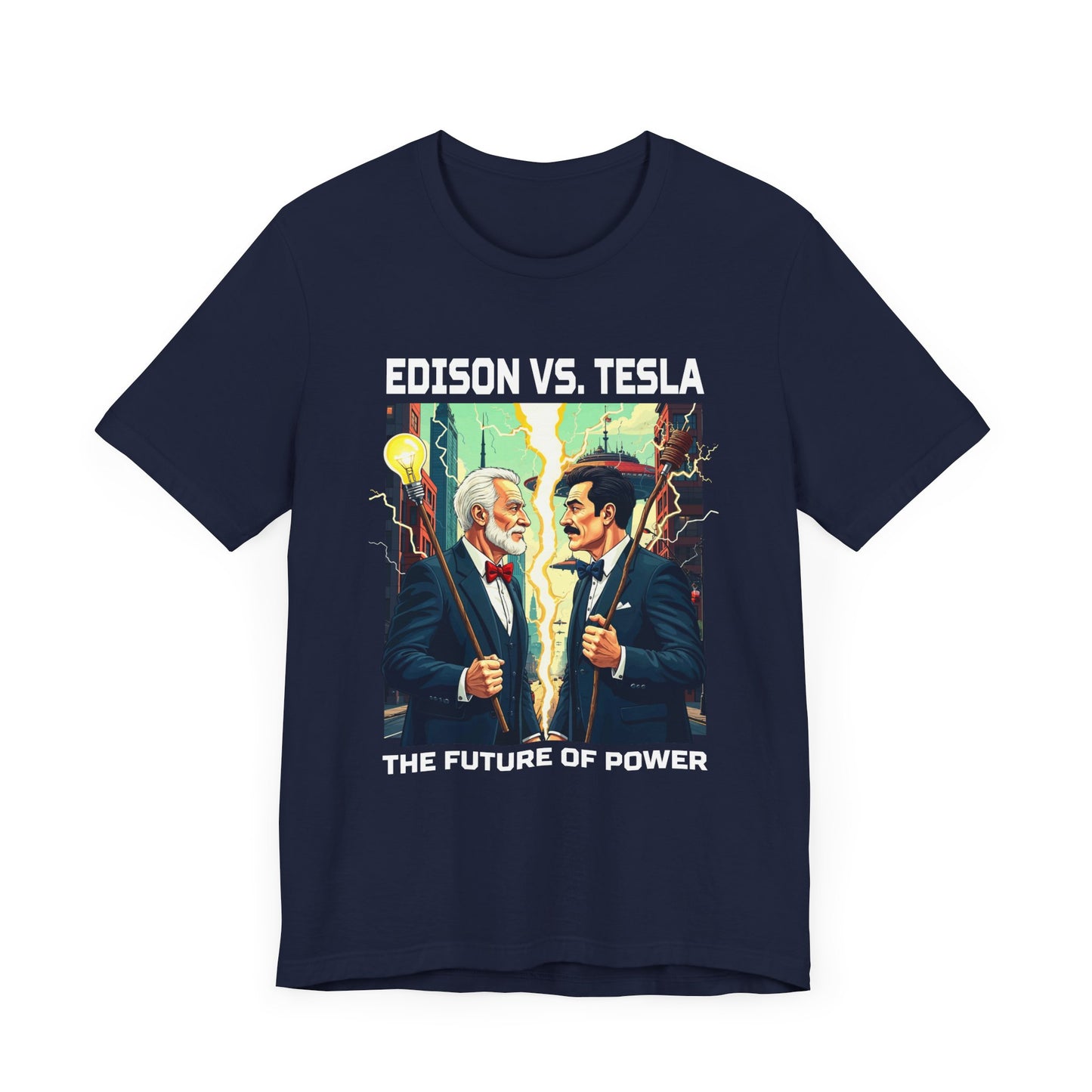 Edison vs Tesla Tee, Inventors Rivalry Shirt, Science History Graphic, Innovation Duel Top, Genius Clash Gift Shirt