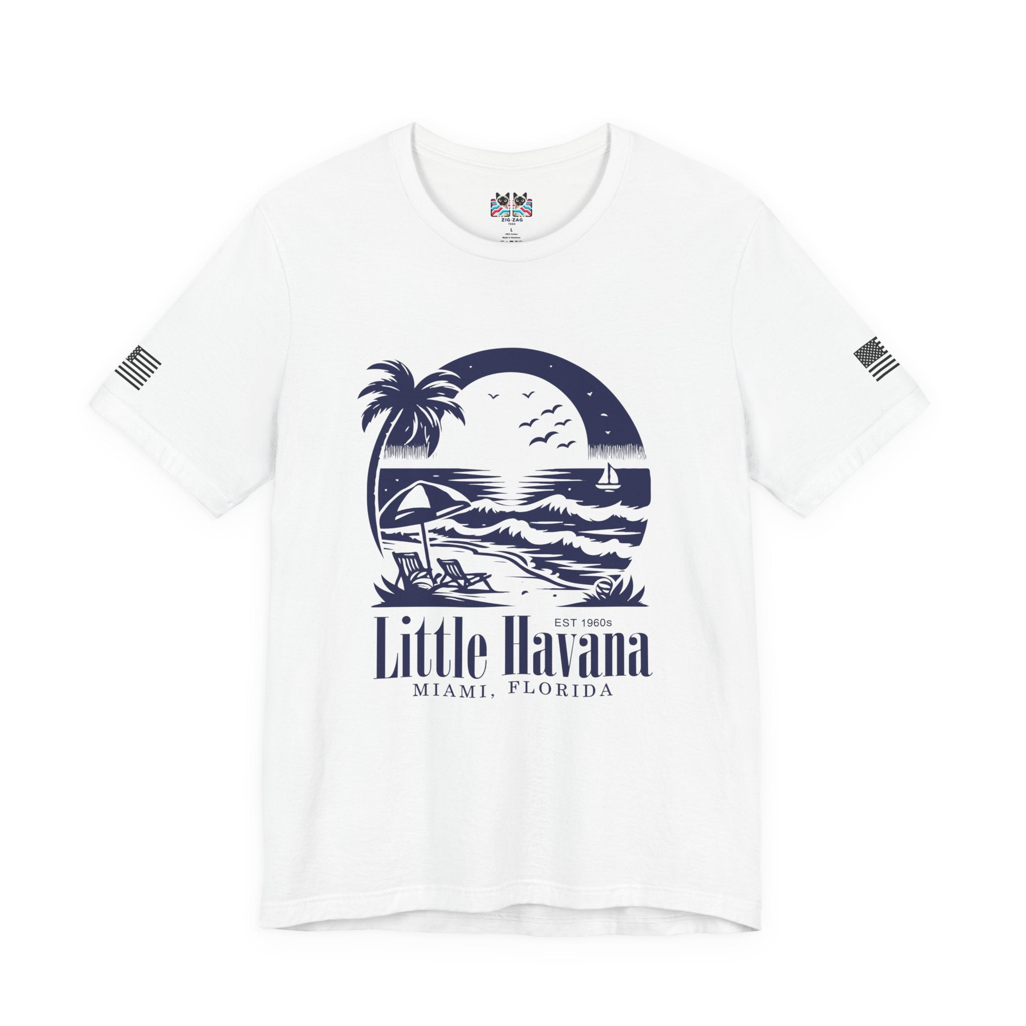 Little Havana Miami Florida T-Shirt – EST 1960s Vintage Beach Scene Graphic Tee