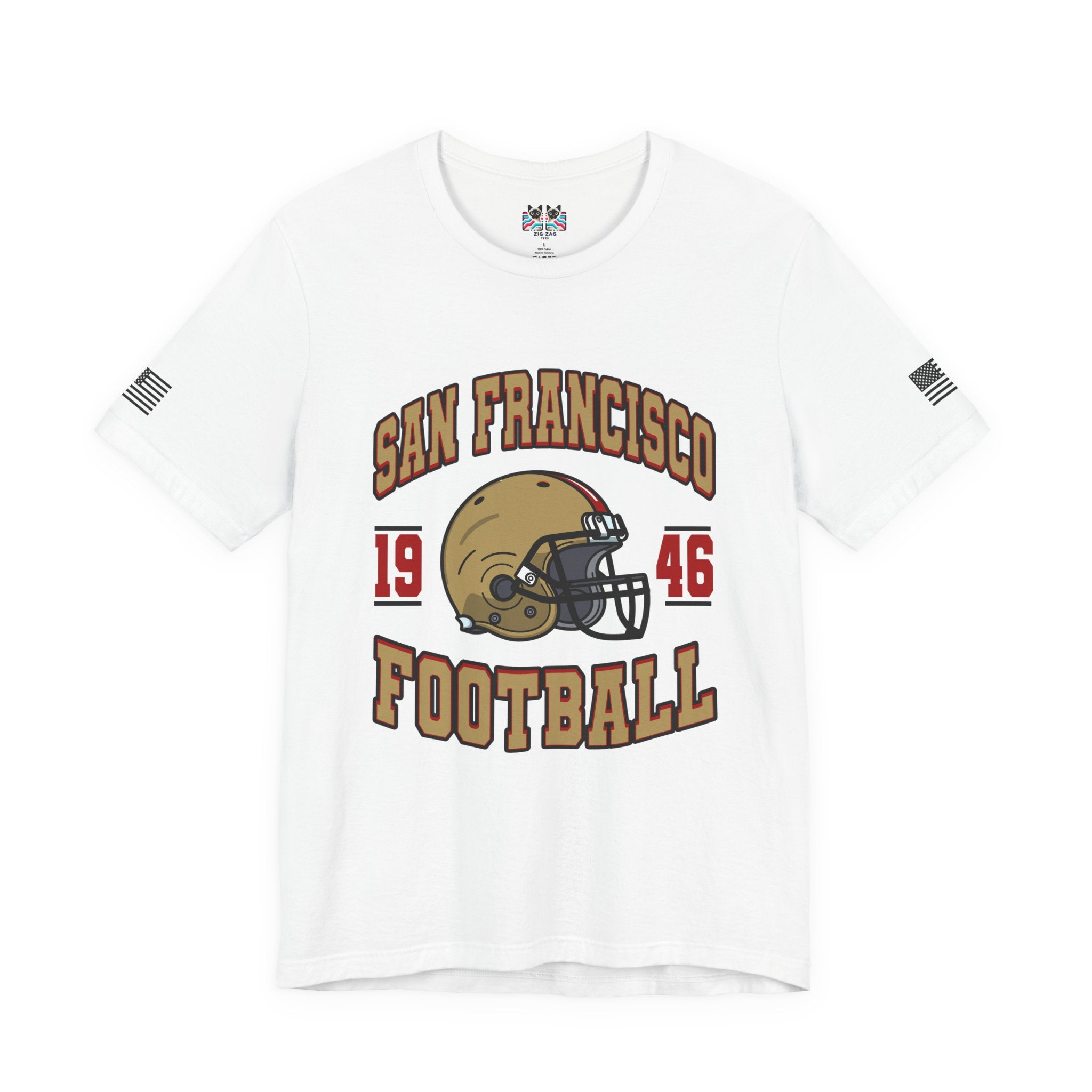 San Francisco Football T-Shirt, 1946 Arch Helmet Graphic Tee, SF Bay Area Fan Shirt, Vintage Retro Football Shirt, Unisex