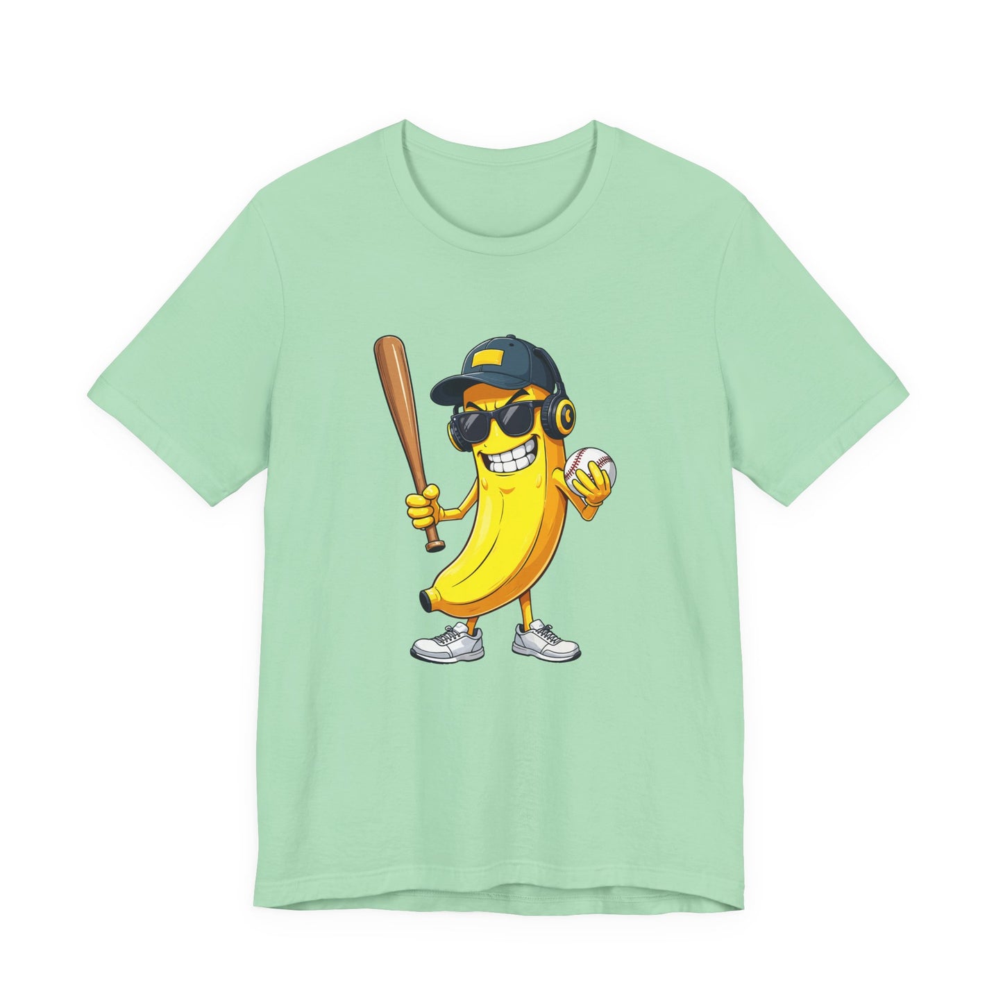 Banana Baseball Aggressive Mascot Tshirt Cool Fruit Sports Character
