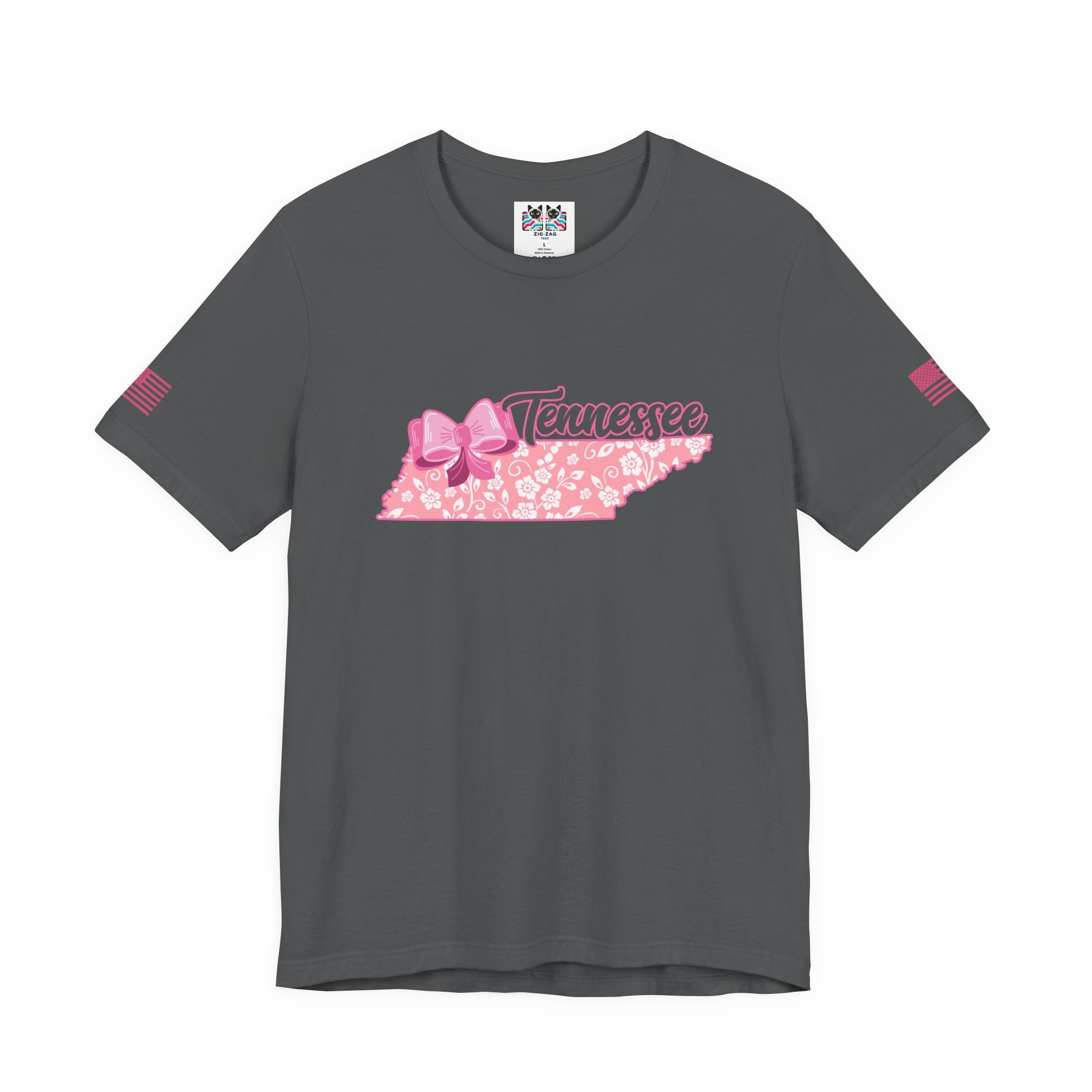 Tennessee T-Shirt – Floral Bow State Shape Script Graphic Tee