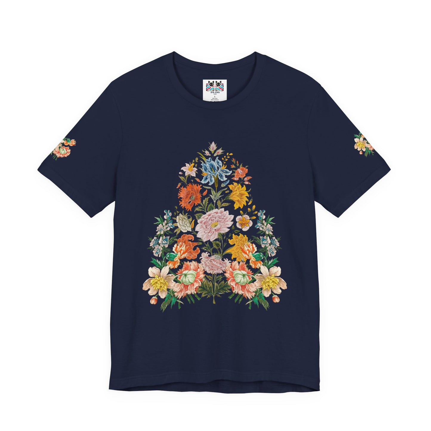 Vintage Botanical Floral T-Shirt – Wildflower Triangle Garden Art Graphic Tee