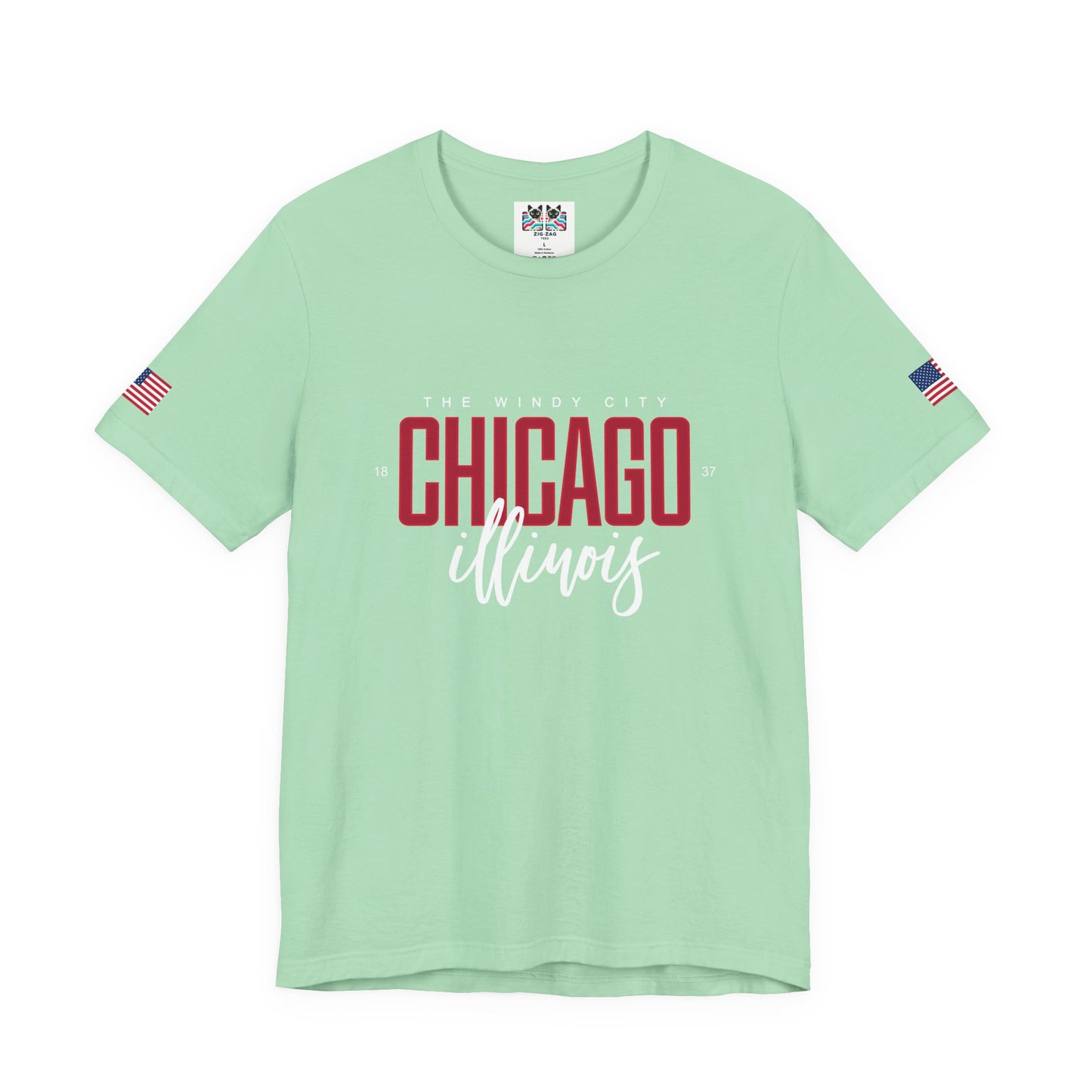 The Windy City Chicago T-Shirt - Chicago Illinois 1837 Purple Typography Design
