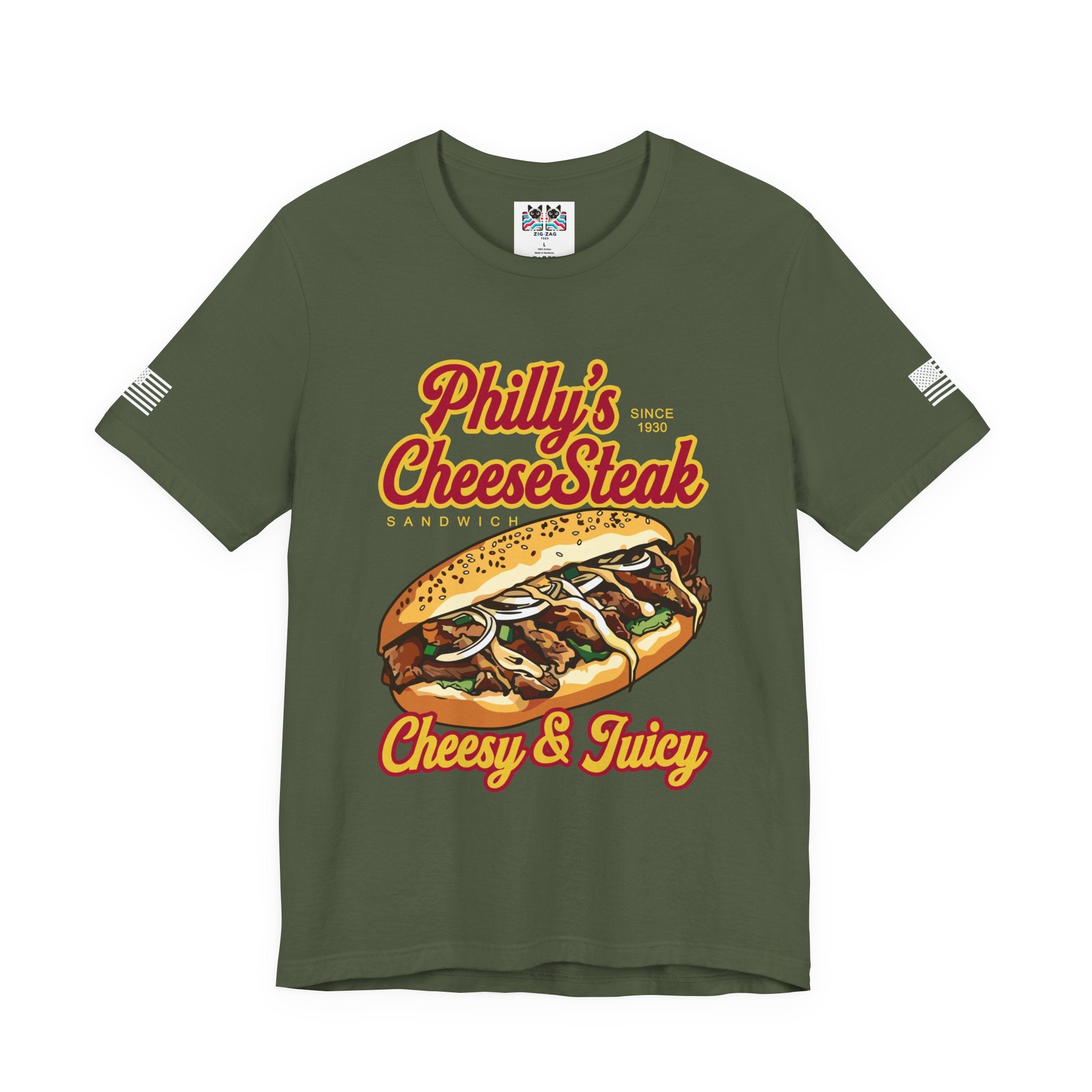 Philly's Cheesesteak T-Shirt – Since 1930 Cheesy & Juicy Sandwich Graphic Tee