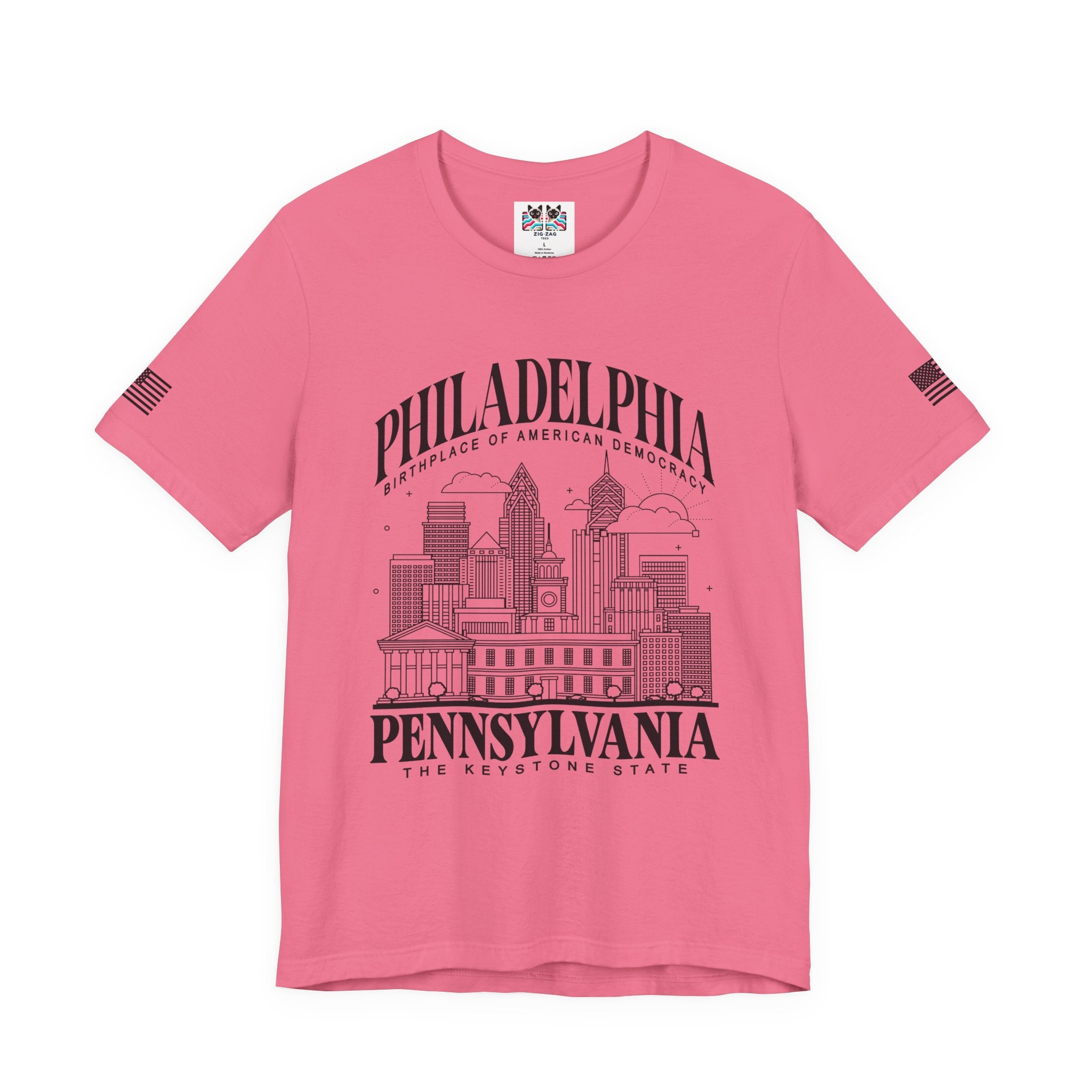 Philadelphia Pennsylvania T-Shirt – Birthplace of American Democracy Skyline Keystone State Graphic Tee