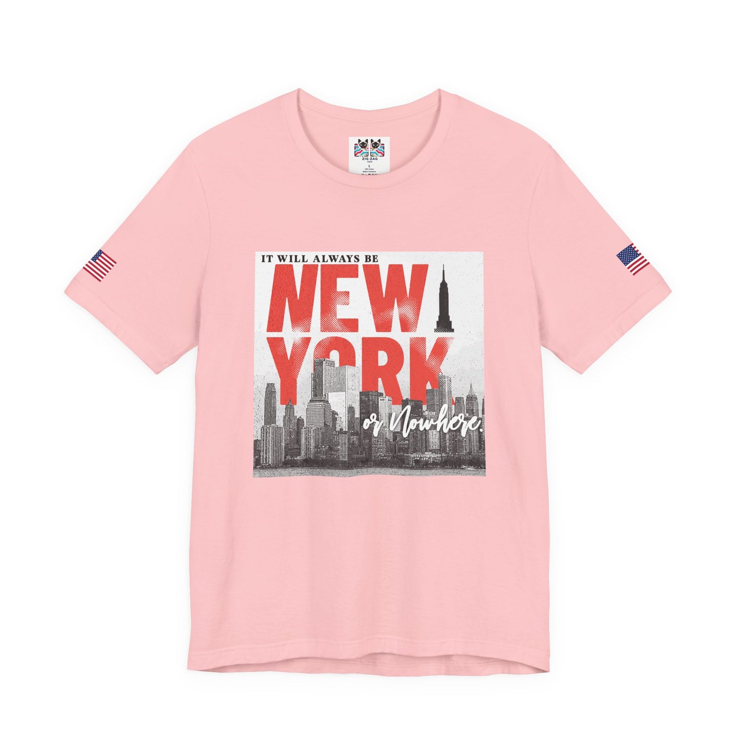 It Will Always Be New York T-Shirt - Red & White NYC Skyline Statement Design