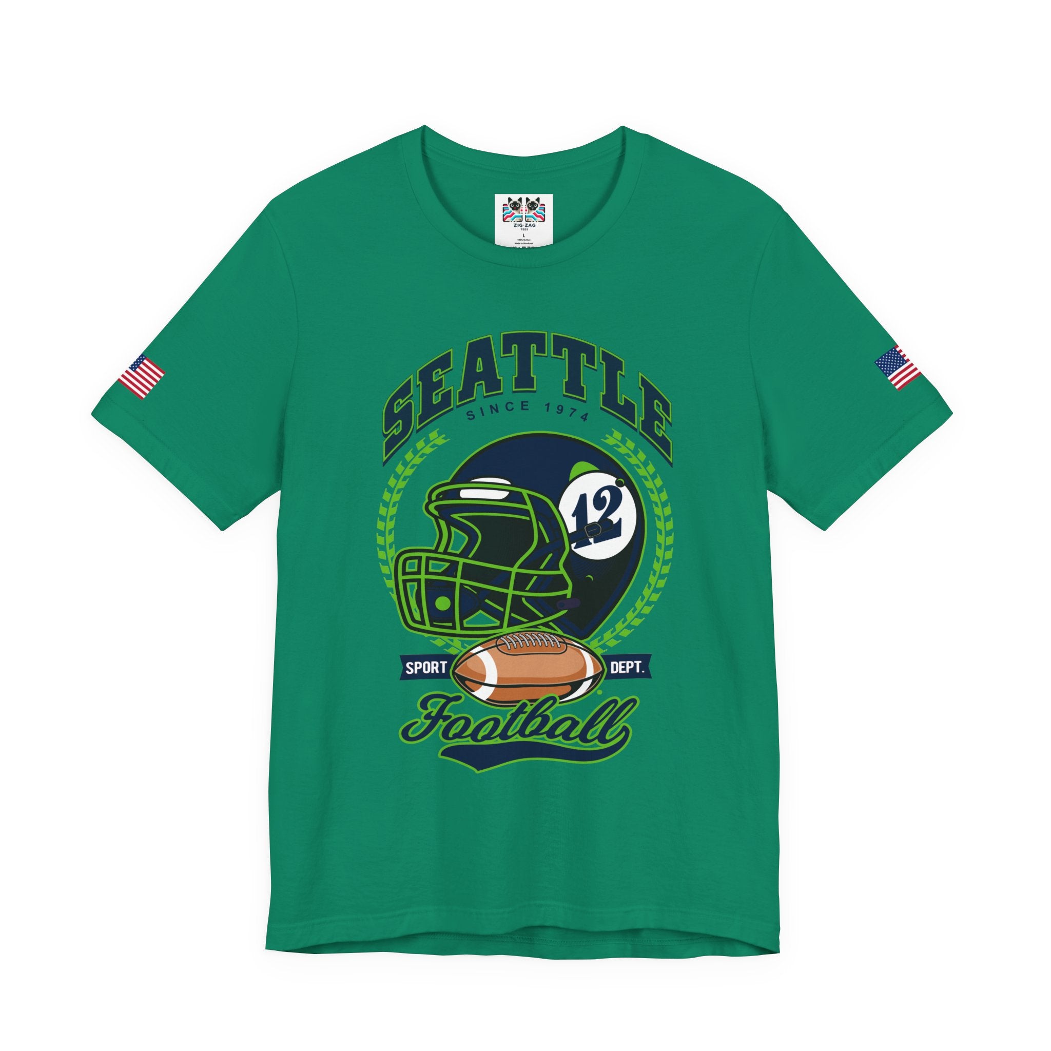 Seattle Since 1974 Football Helmet Sport Dept Graphic T-Shirt