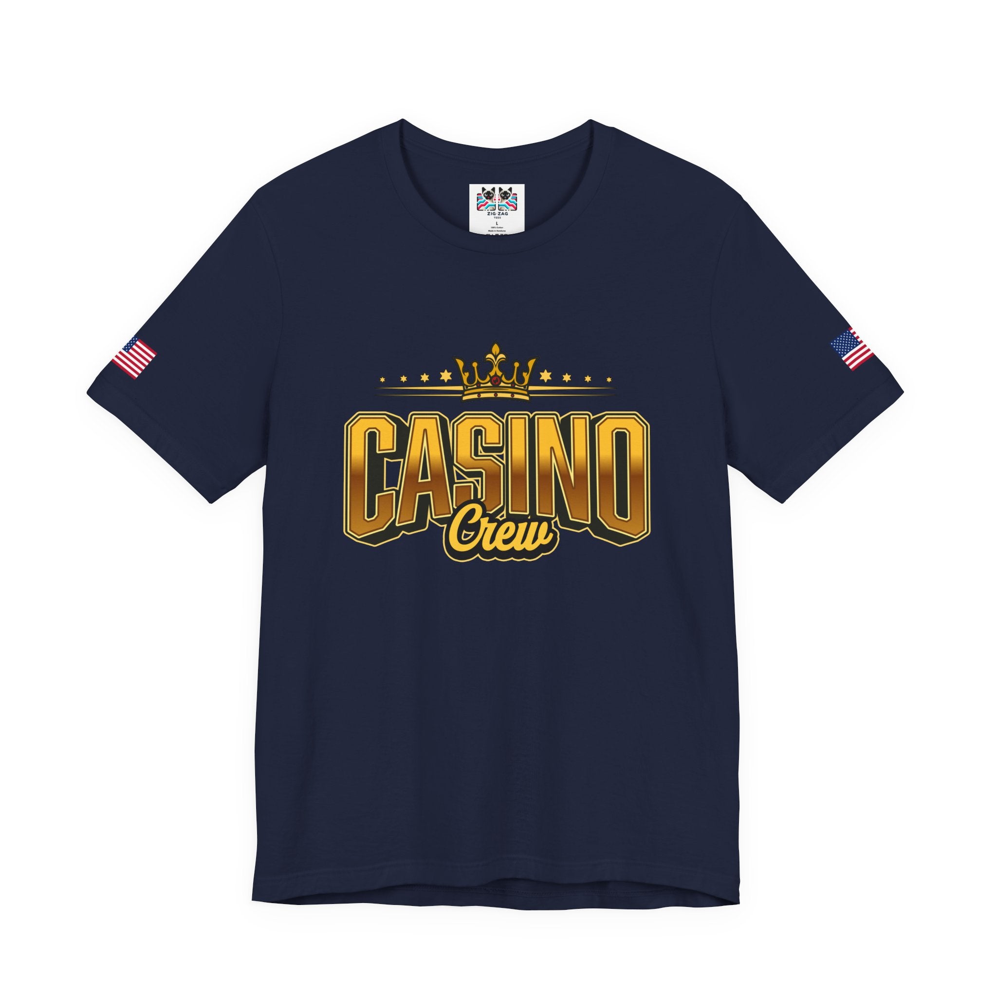 Casino Crew T-Shirt – Gold Crown Bold Typography Vegas Group Matching Tee