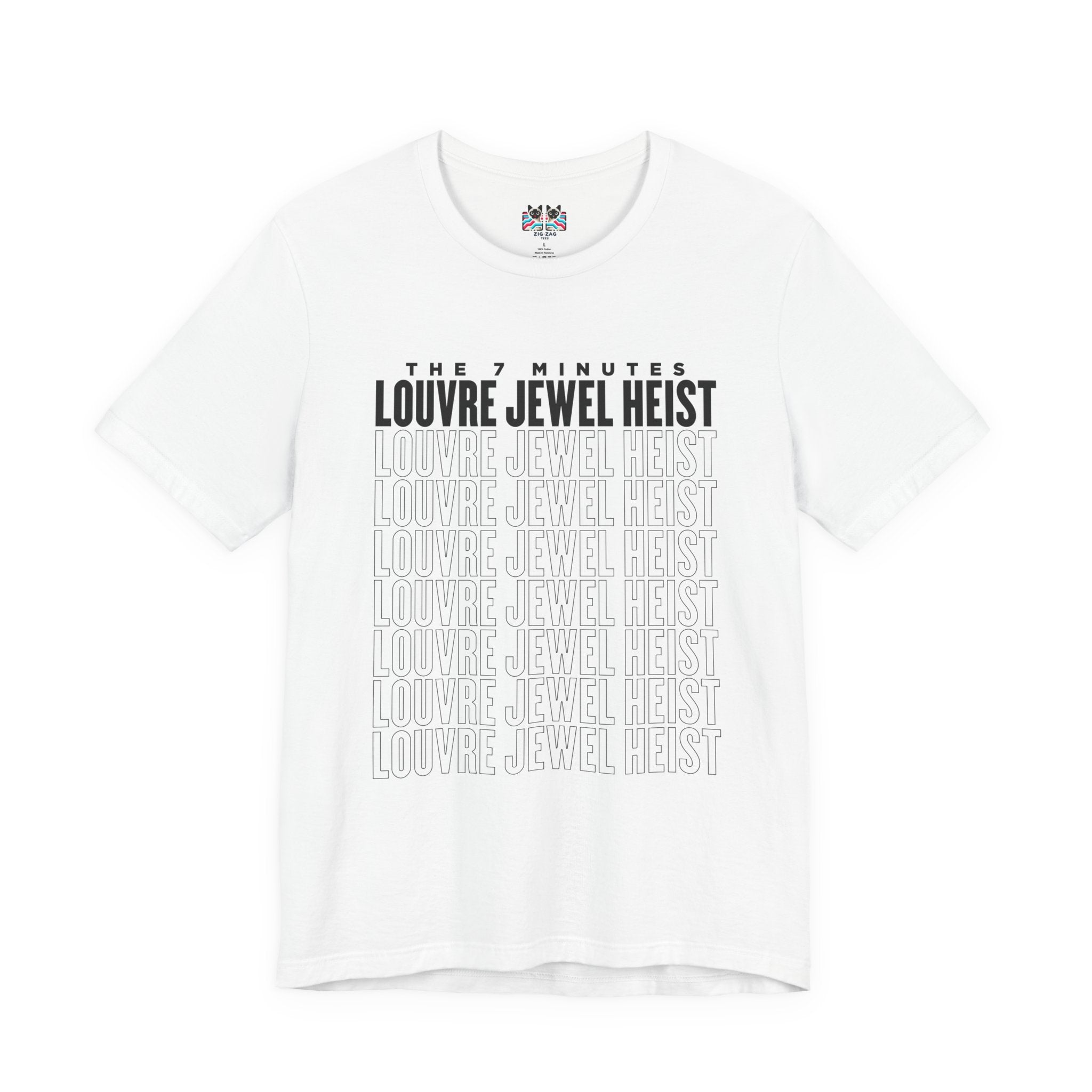 The 7 Minutes Louvre Jewel Heist – Napoleon’s Paris Getaway Tee [Black Text]