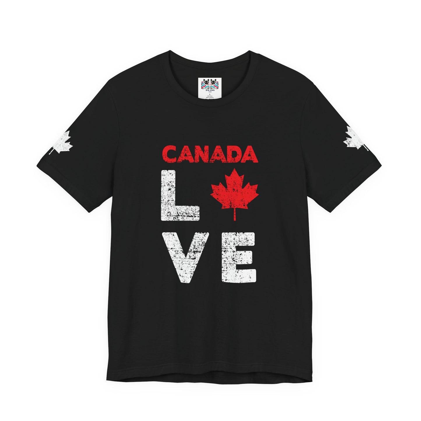 Canada Maple Leaf Love with Canada Bold Text T-Shirt