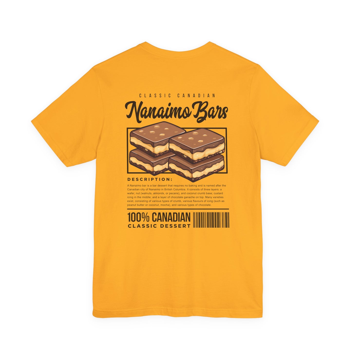 Classic Canadian Nanaimo Bars T-Shirt – Featuring Iconic Dessert & Ingredient Graphic