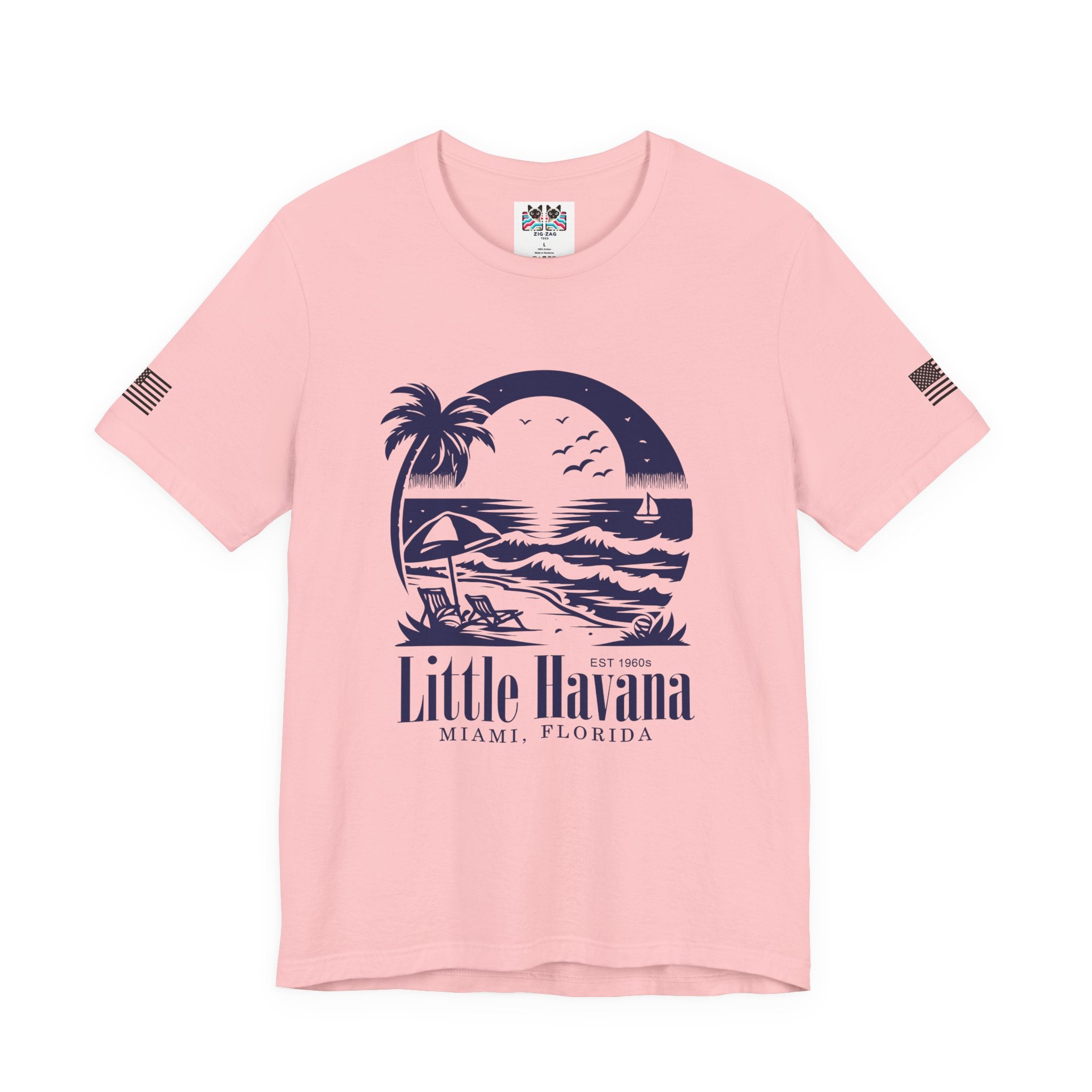 Little Havana Miami Florida T-Shirt – EST 1960s Vintage Beach Scene Graphic Tee