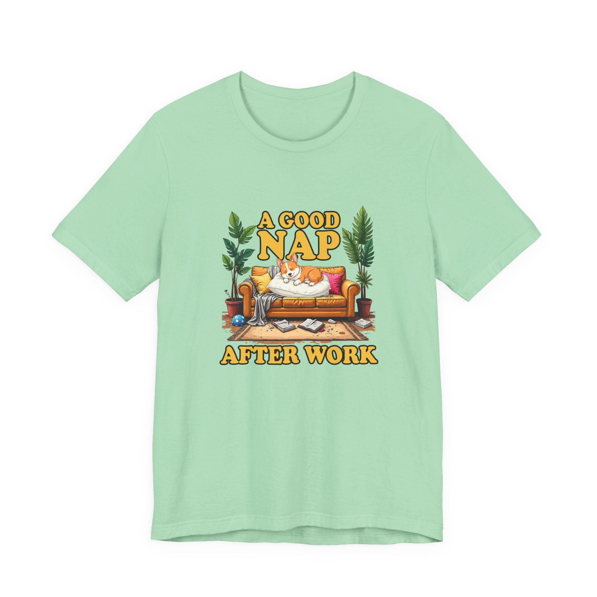 A Good Nap After Work – Sleeping Dog on Sofa Graphic T-Shirt