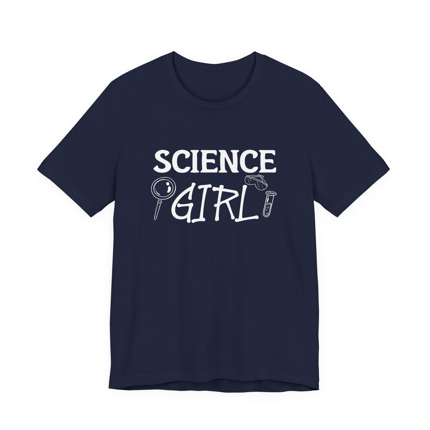 Science Girl T-Shirt – Cute STEM Graphic with Lab Equipment for Women and Girls