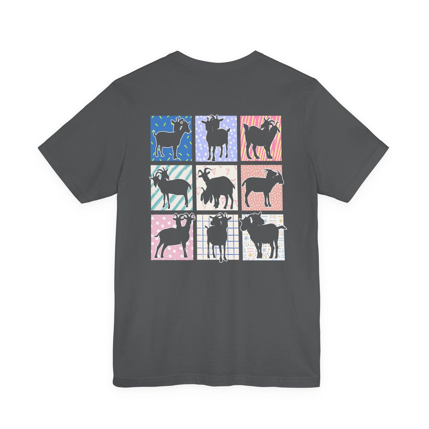 Double-Headed Goat Outline Graphic T-Shirt