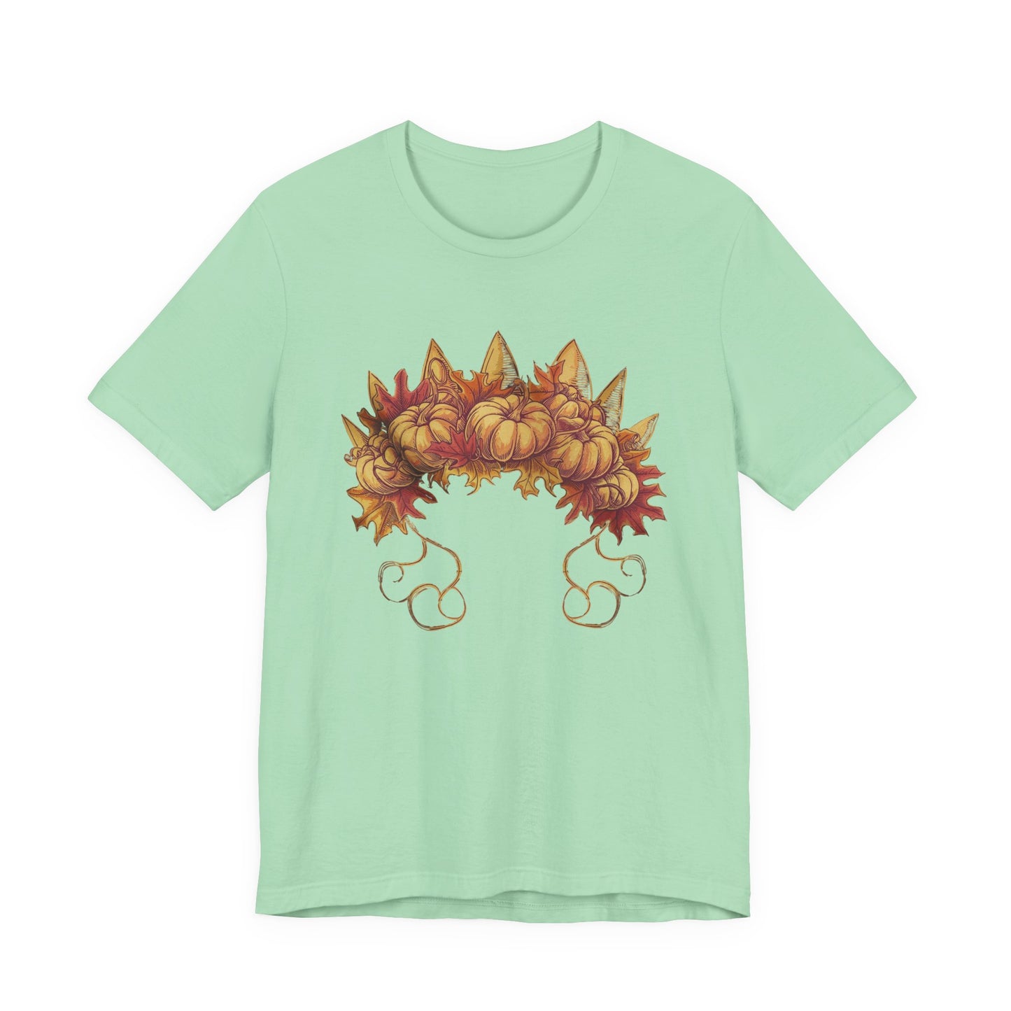 Pumpkin Queen’s Satchel – Botanical Pumpkin Plant & Leaves Graphic T-Shirt