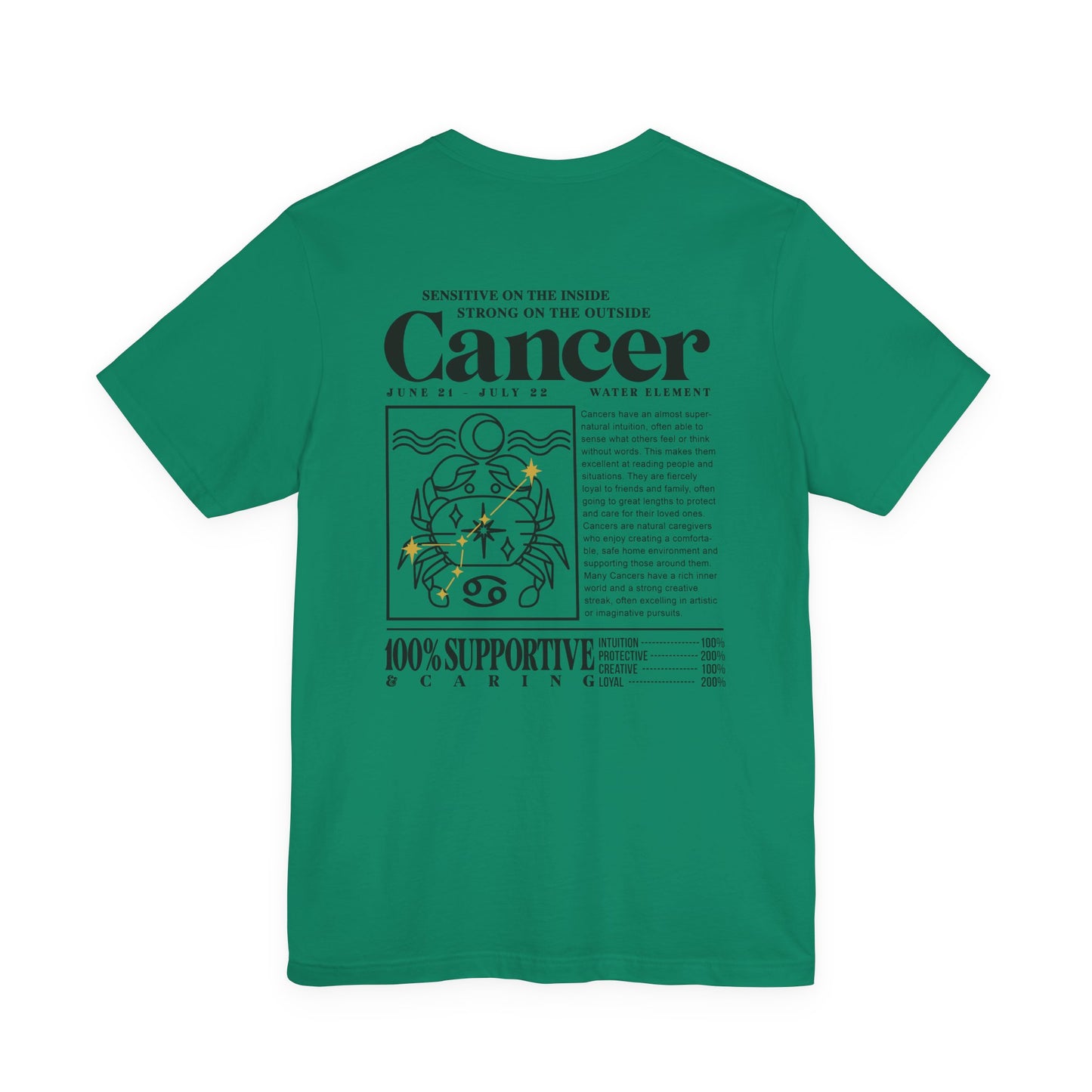 Cancer Zodiac T-Shirt – Sensitive Inside, Strong Outside with Water Element