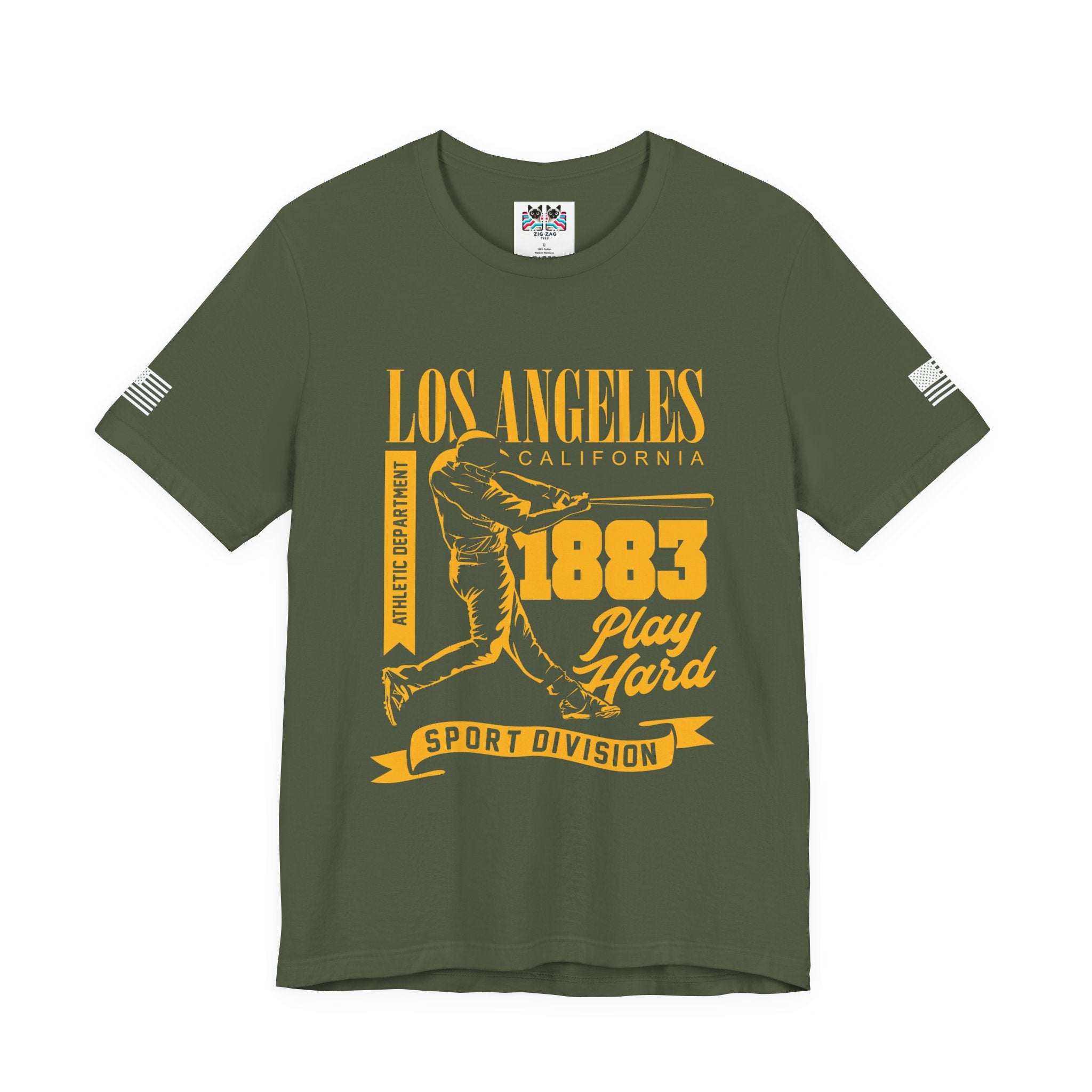 Los Angeles California Baseball T-Shirt – 1883 Play Hard Athletic Department Sport Division Tee