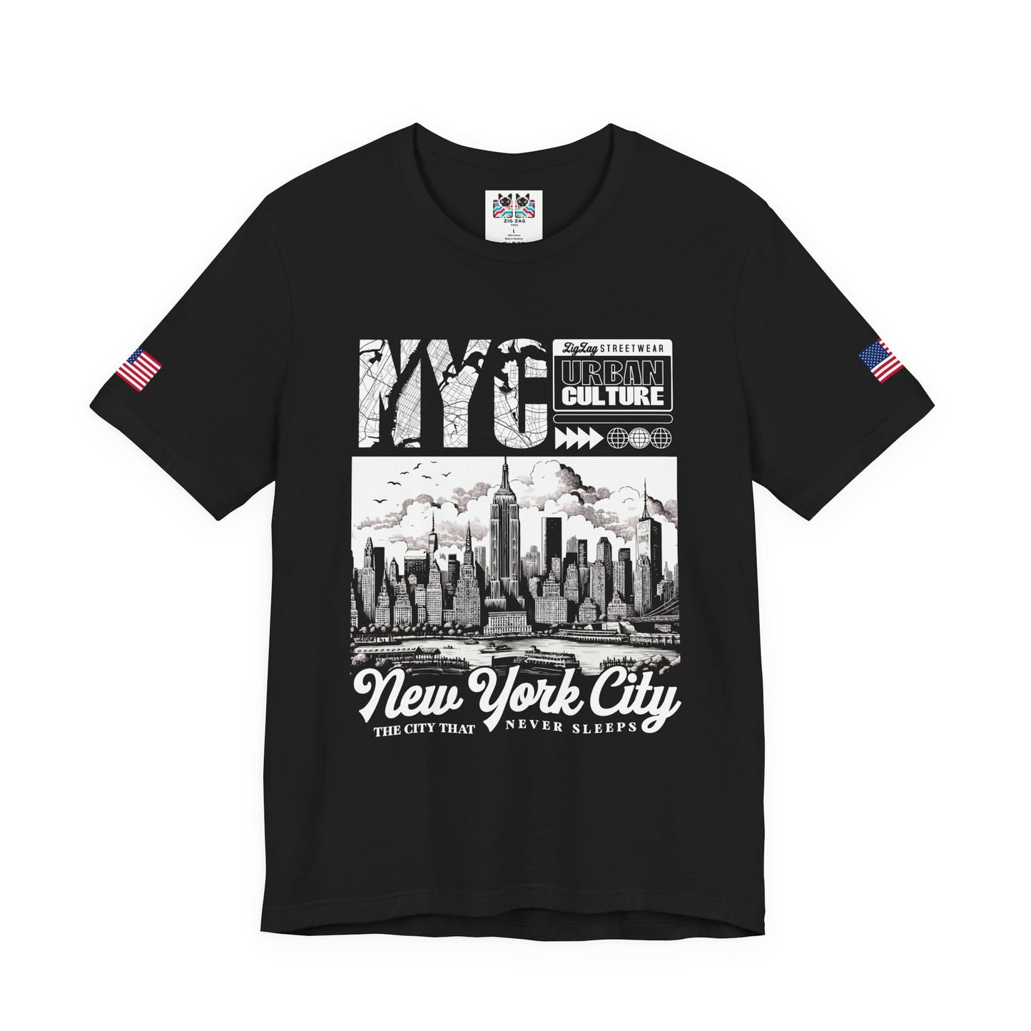 NYC New York City Skyline T-Shirt - Urban Culture Typography Graphic Street Design