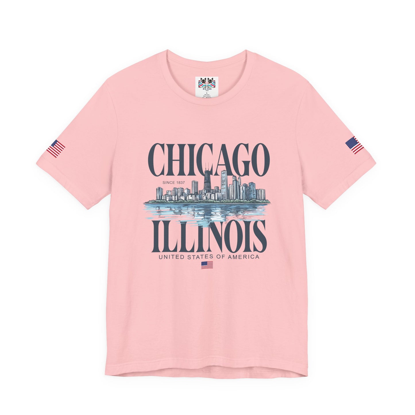Chicago Illinois T-Shirt - Since 1837 Skyline Lake Michigan United States Design