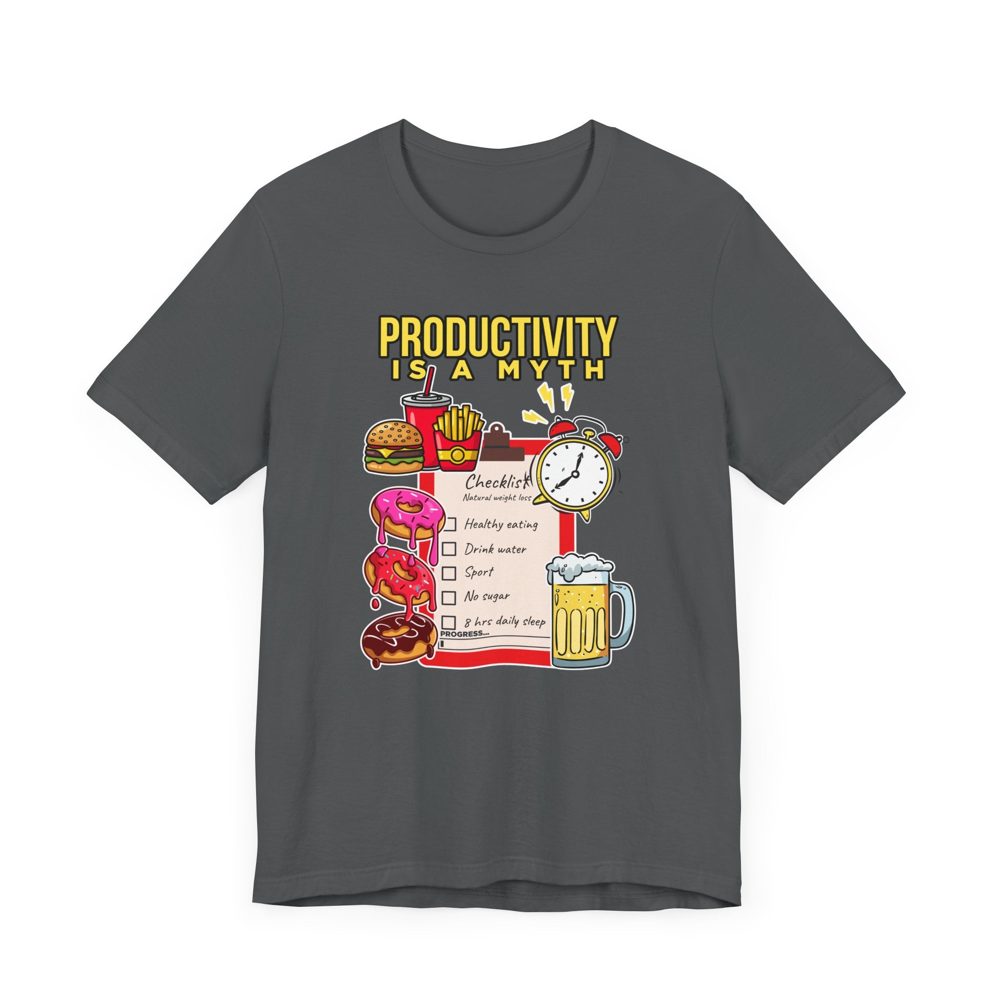 Productivity is a Myth Tee, Anti Hustle Culture Shirt, Lazy Life Graphic, Satirical Work Message Top, Modern Mindset Gift
