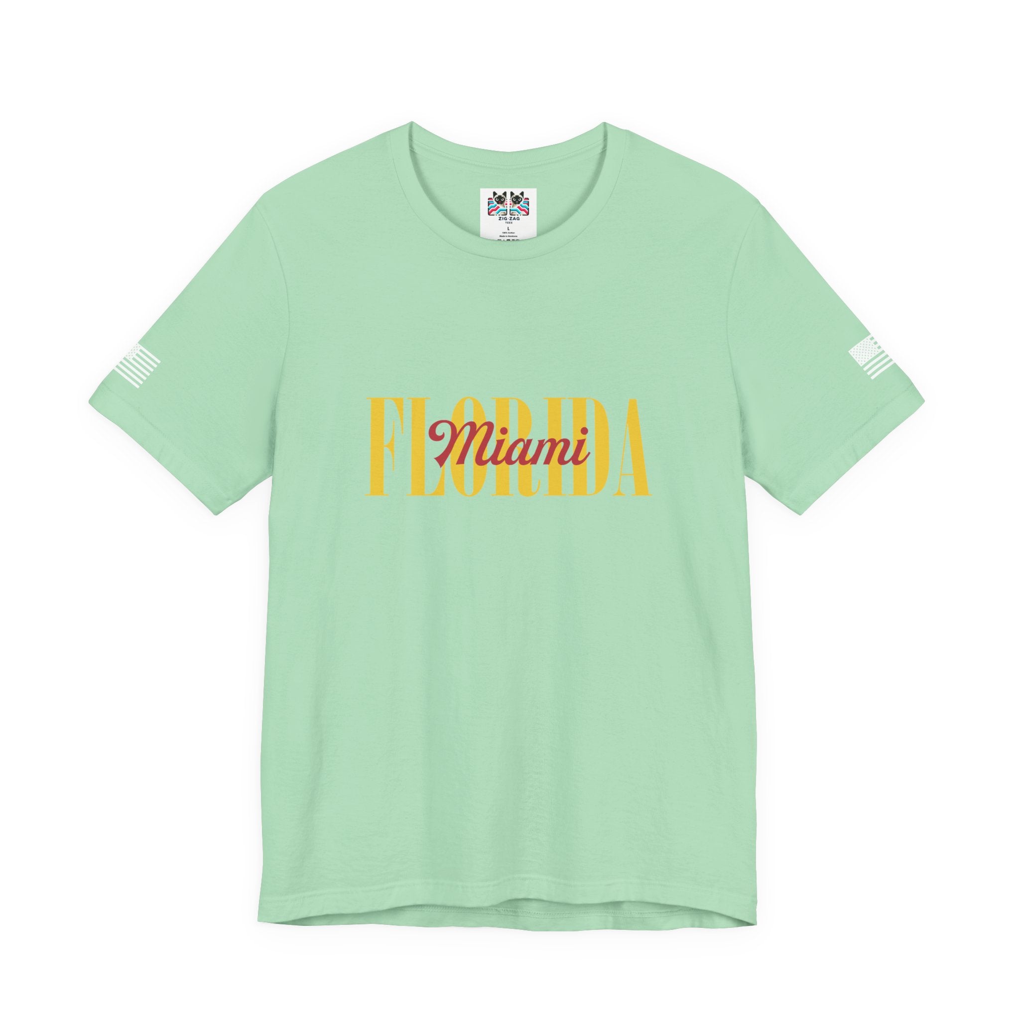 Florida Miami T-Shirt – Bold Layered Gold Typography Graphic Tee