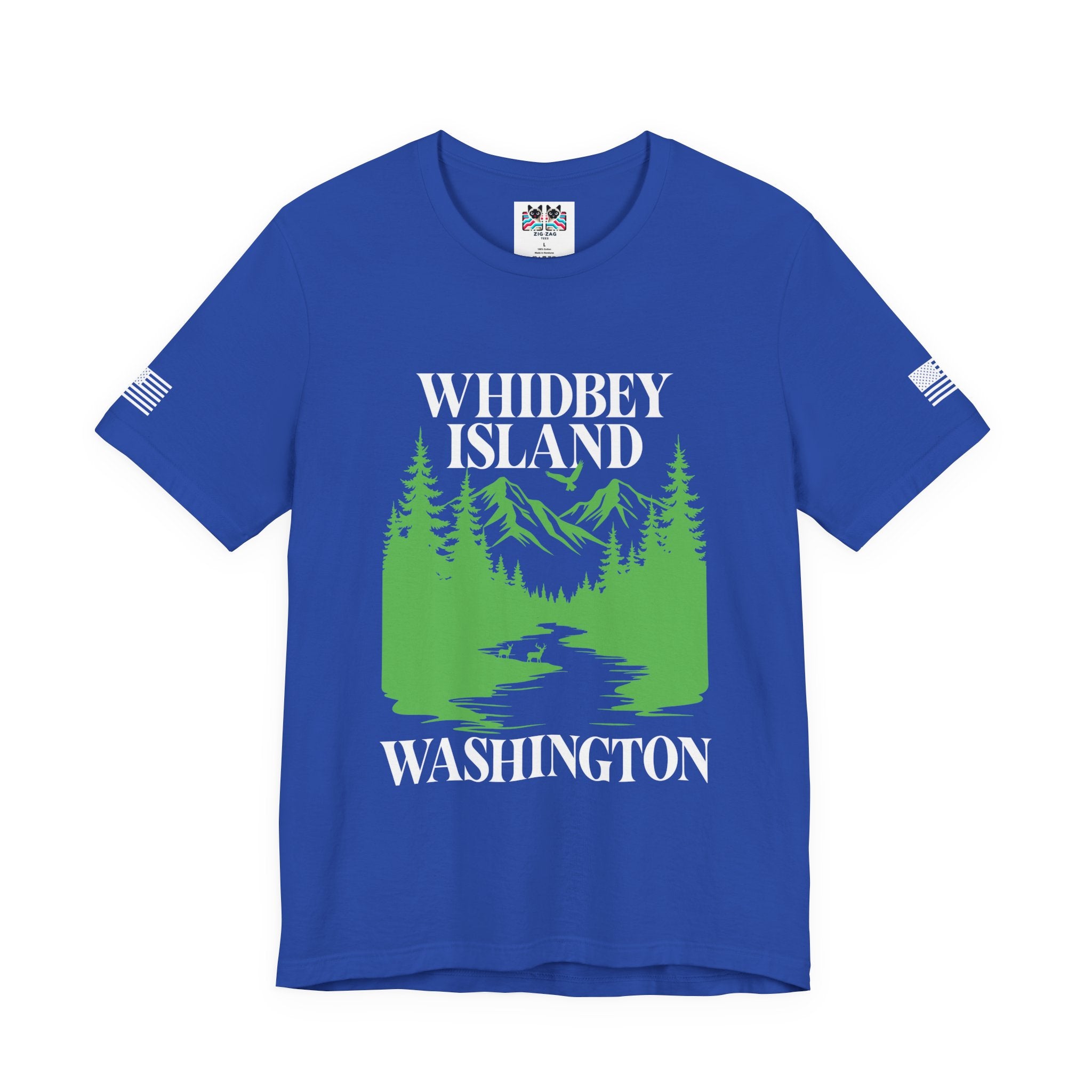 Whidbey Island Washington Mountain Forest Wildlife Graphic T-Shirt | Pacific Northwest Outdoor Souvenir Tee