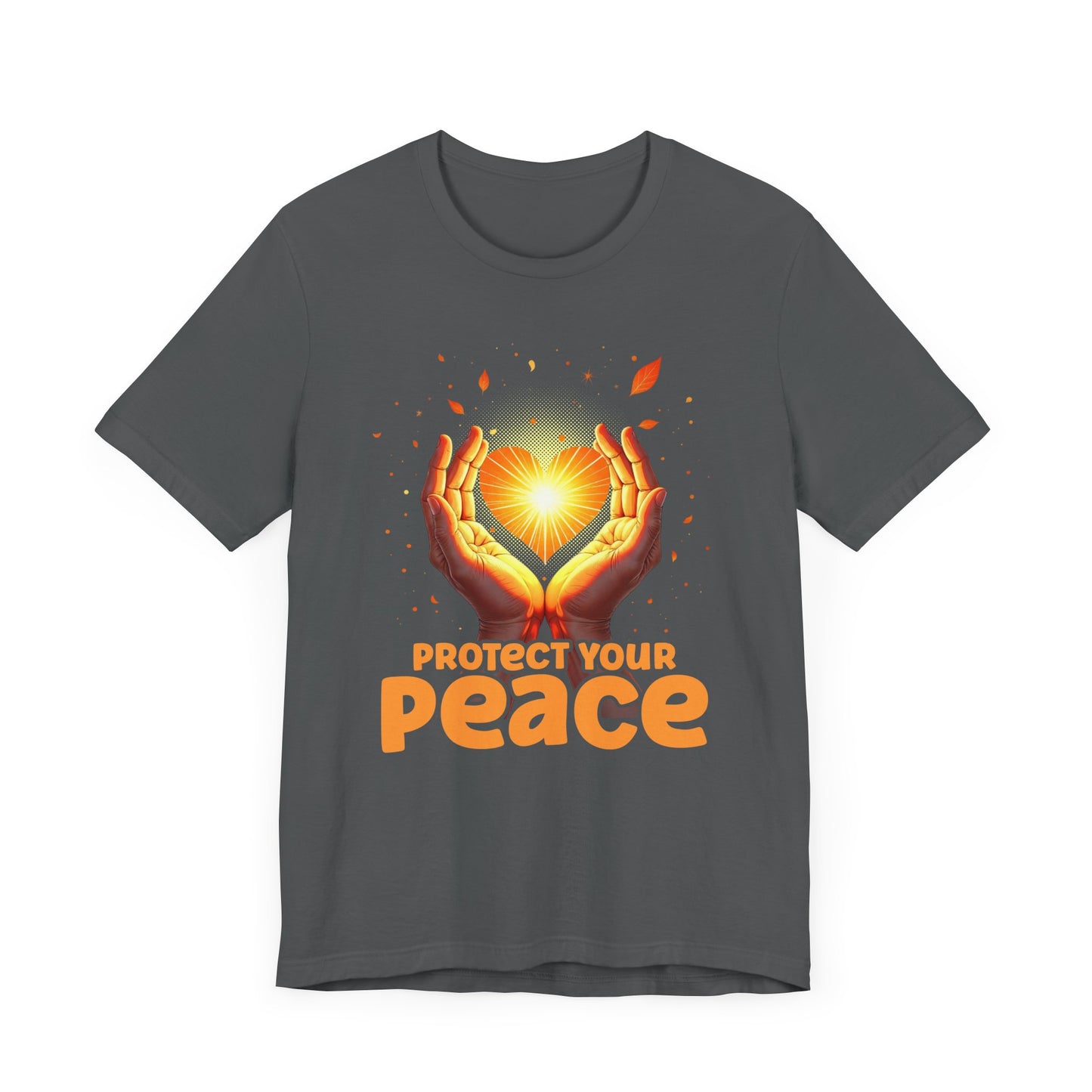 Protect Your Peace – Praying Hands with Heart & Nature Elements Graphic T-Shirt