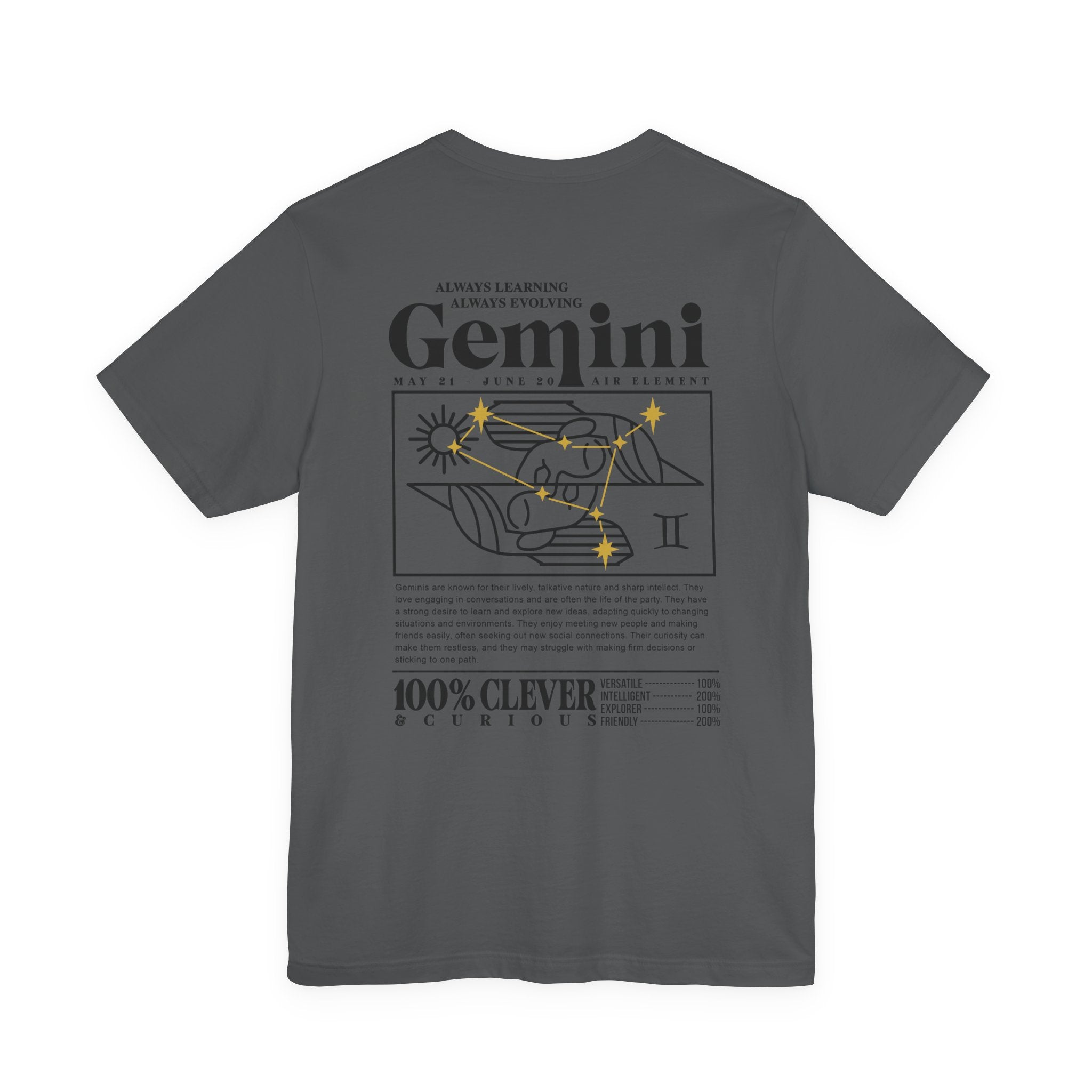 Gemini Zodiac T-Shirt – Clever and Curious Air Sign Graphic