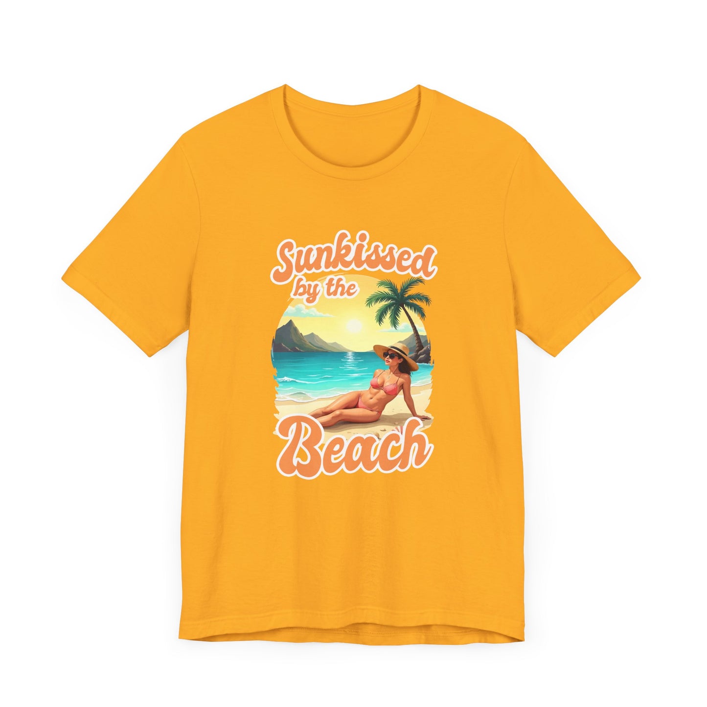 Sunkissed by the Beach – Relaxed Lady on Palm Shore Graphic T-Shirt