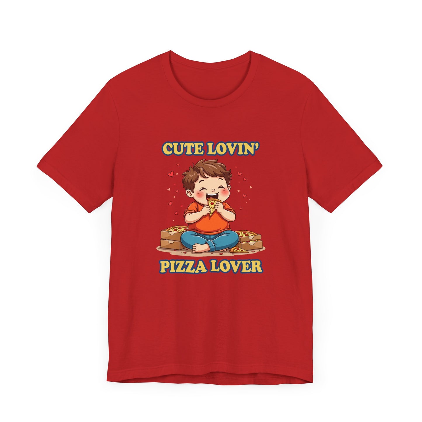 Cute Lovin’ Pizza Lover T-Shirt – Adorable Kid Eating Pizza Graphic