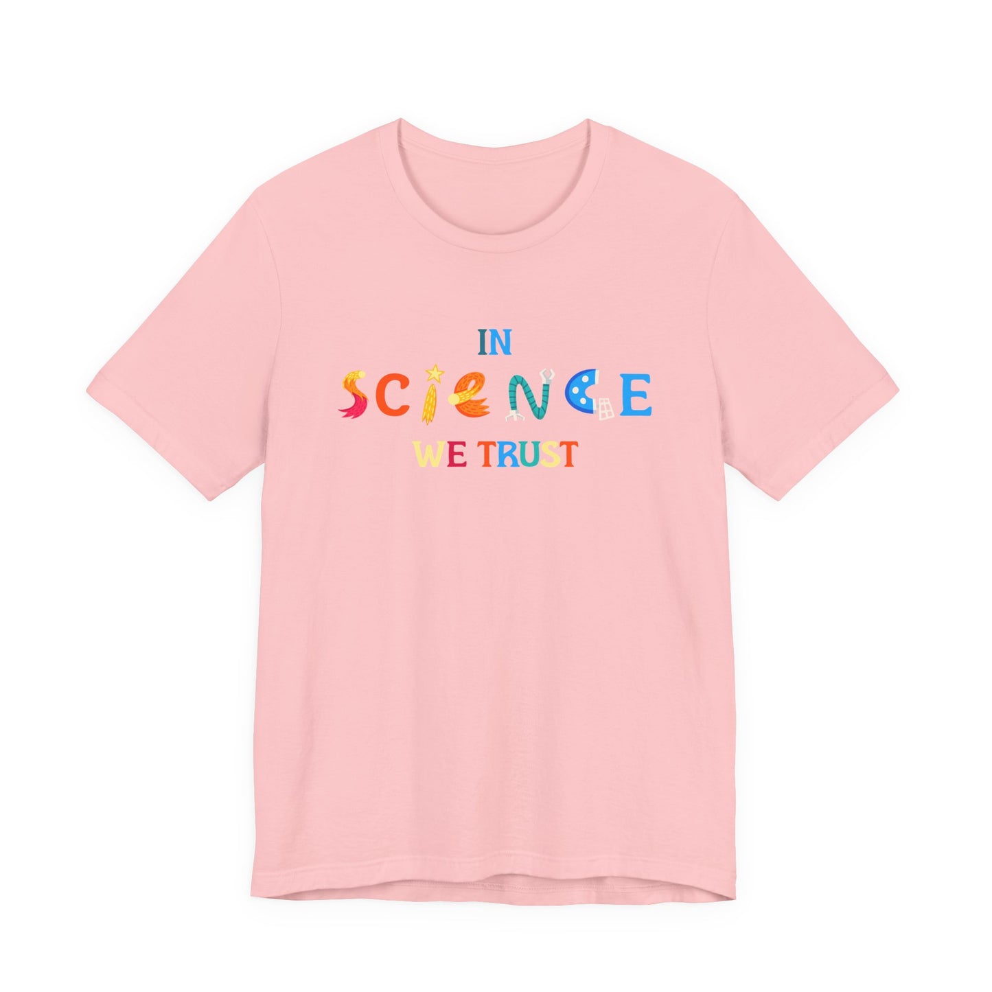 In Science We Trust T-Shirt – Lab Equipment Graphic STEM Lover Tee