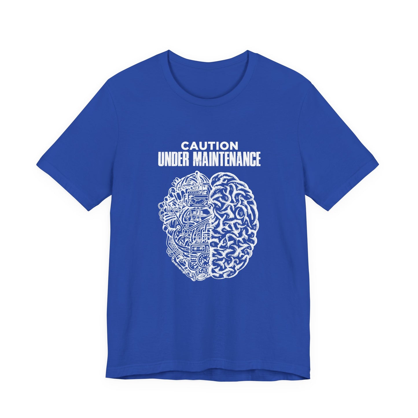 Caution Under Maintenance Brain T Shirt Human Mind Wired Design