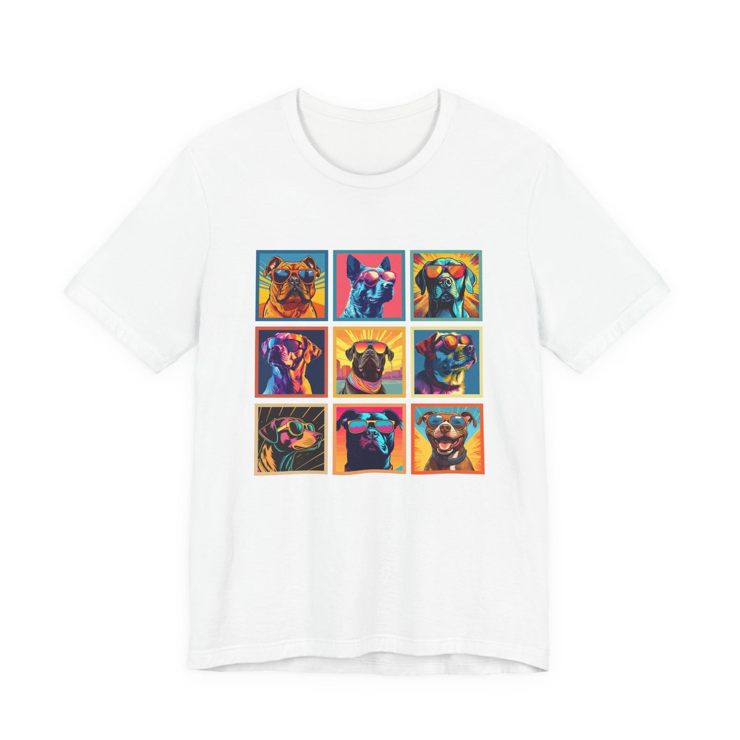 Cool Dogs Pop Art Sunglasses Tshirt – Nine Retro Pups