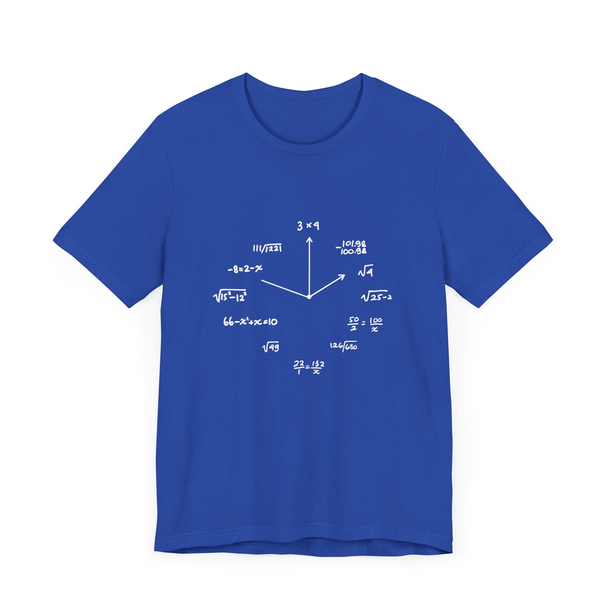Math Clock T-Shirt – Funny Equations as Clock Numbers Graphic Tee