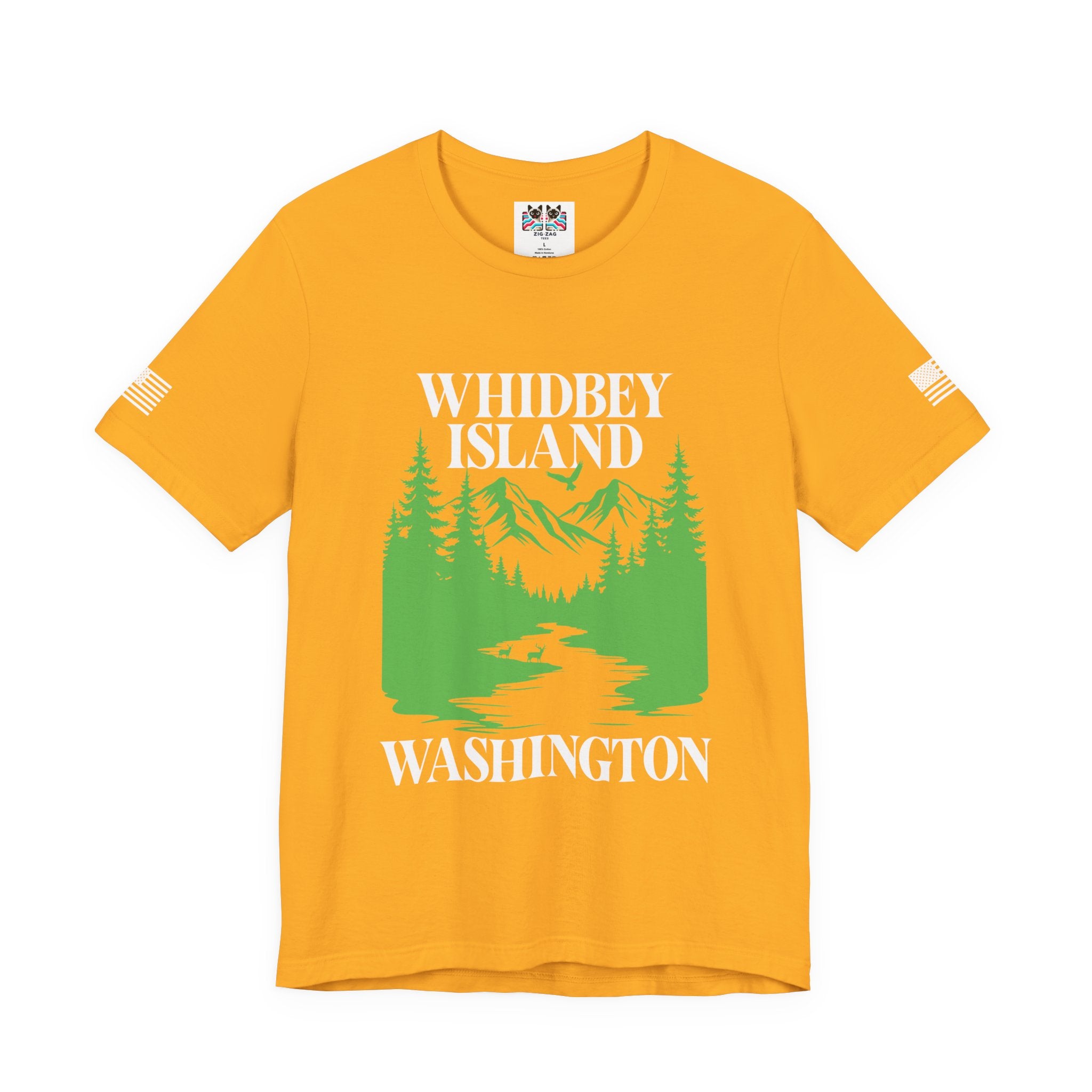 Whidbey Island Washington Mountain Forest Wildlife Graphic T-Shirt | Pacific Northwest Outdoor Souvenir Tee