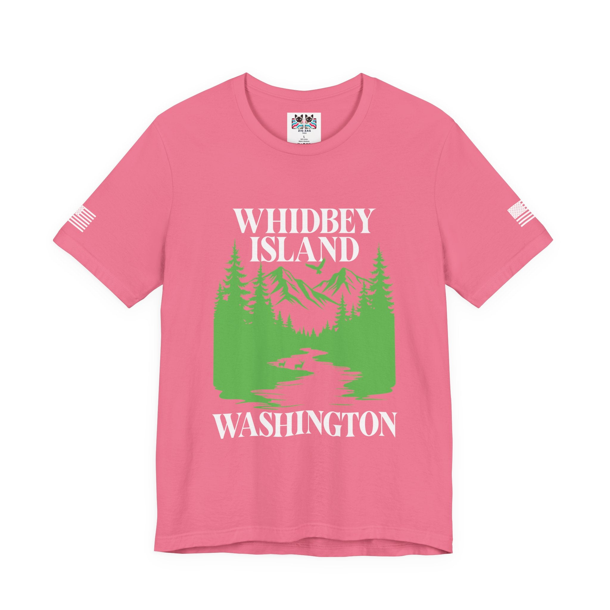 Whidbey Island Washington Mountain Forest Wildlife Graphic T-Shirt | Pacific Northwest Outdoor Souvenir Tee