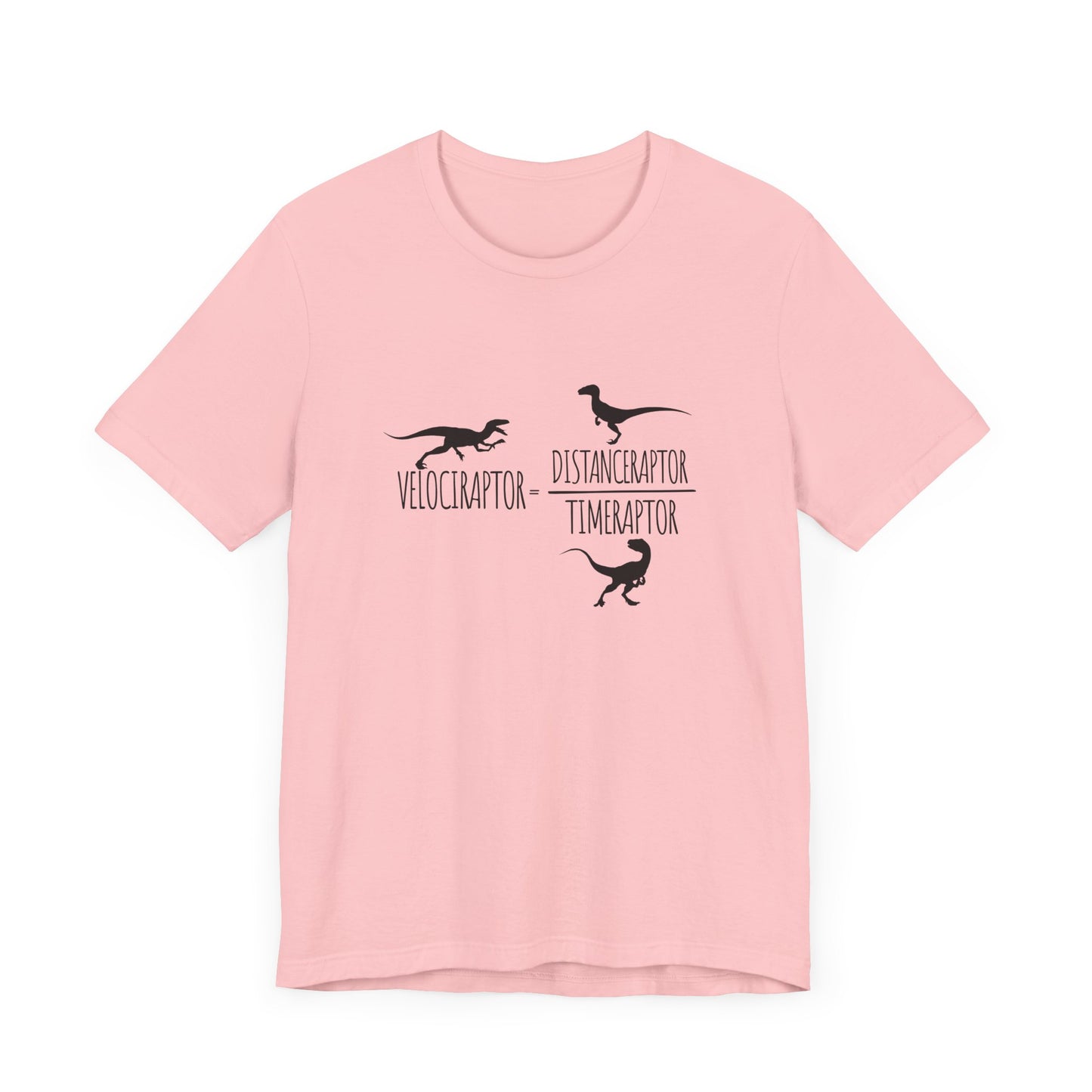 Dinosaur Math Joke Tee – Velociraptor = Distanceraptor / Timeraptor