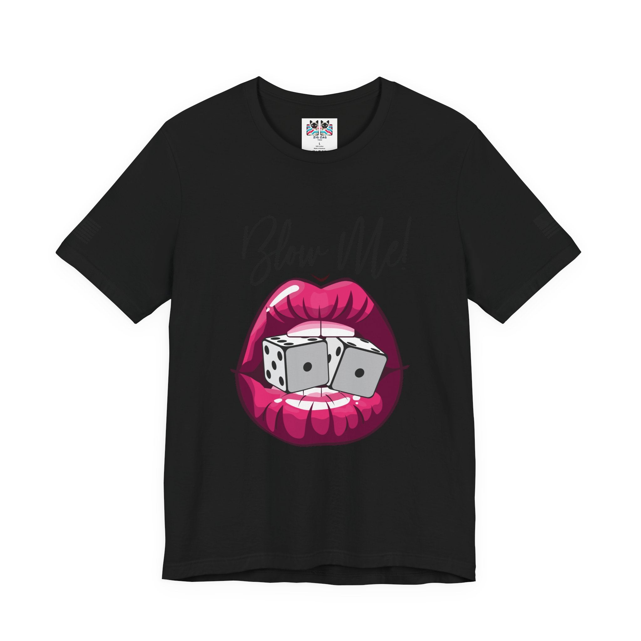 Blow Me Dice Funny Casino T-Shirt – Vegas Craps Lips Humor Tee