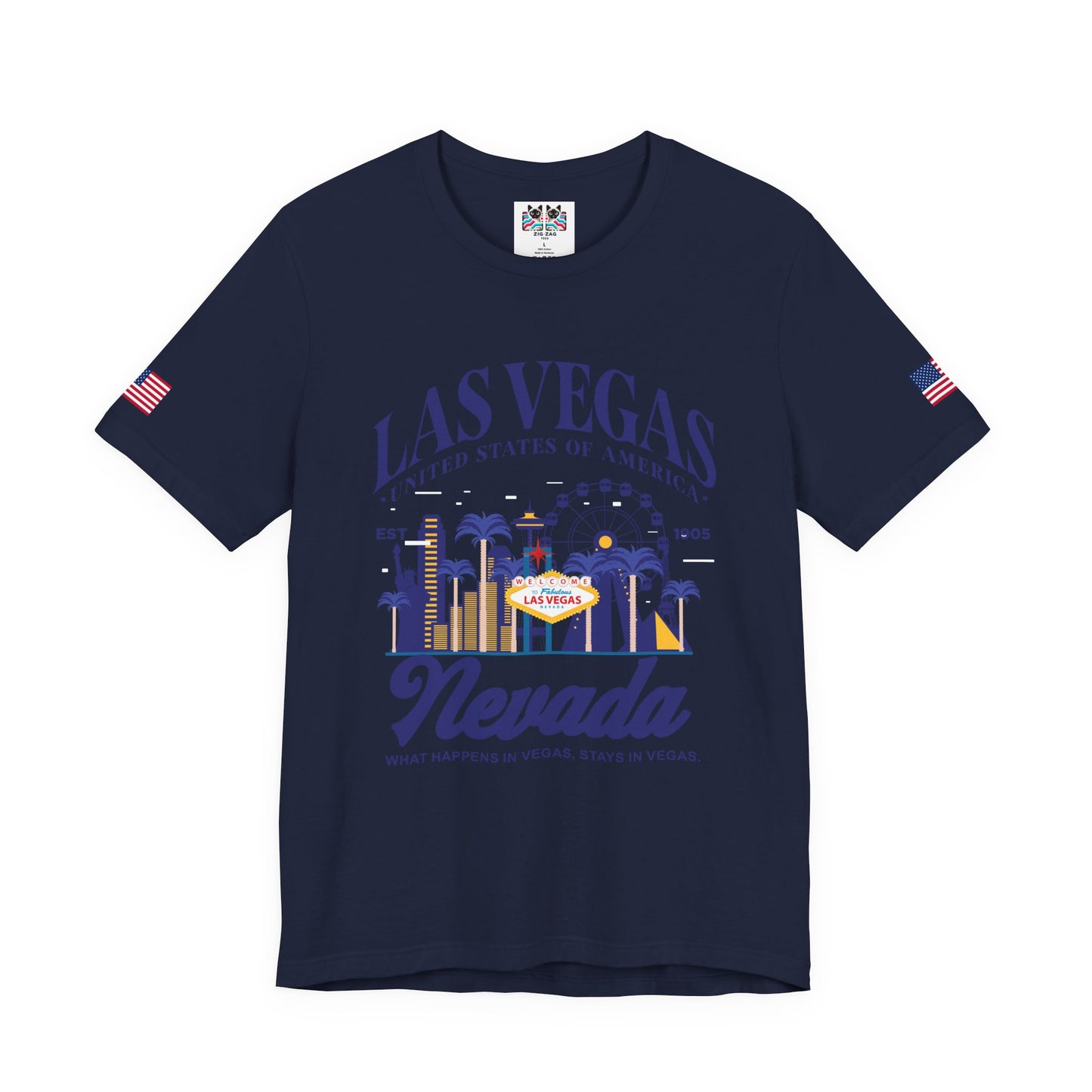 Las Vegas Nevada USA T-Shirt - What Happens in Vegas Stays in Vegas Est 1905