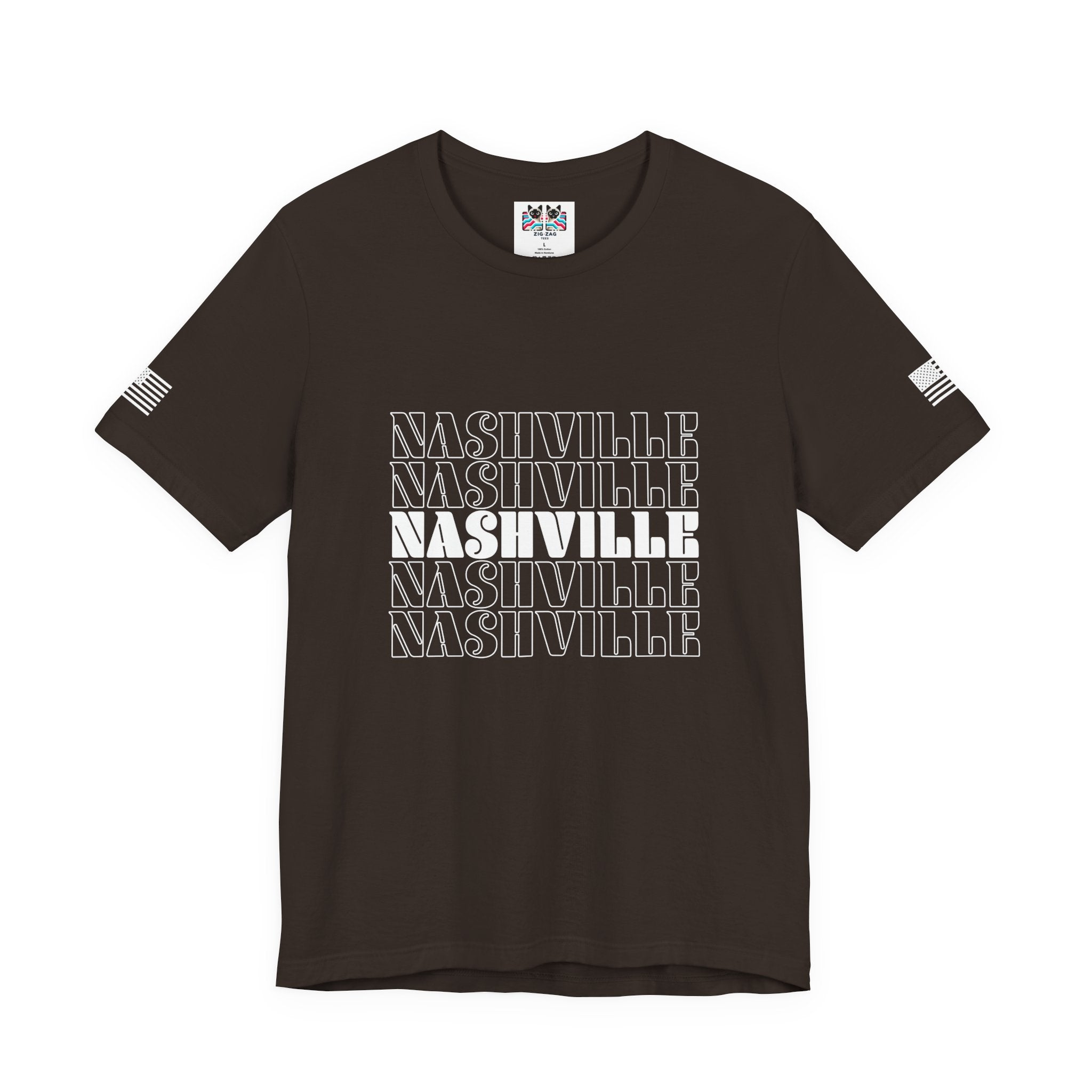 Nashville Repeat Stack T-Shirt – Bold Retro Stacked Typography Tee