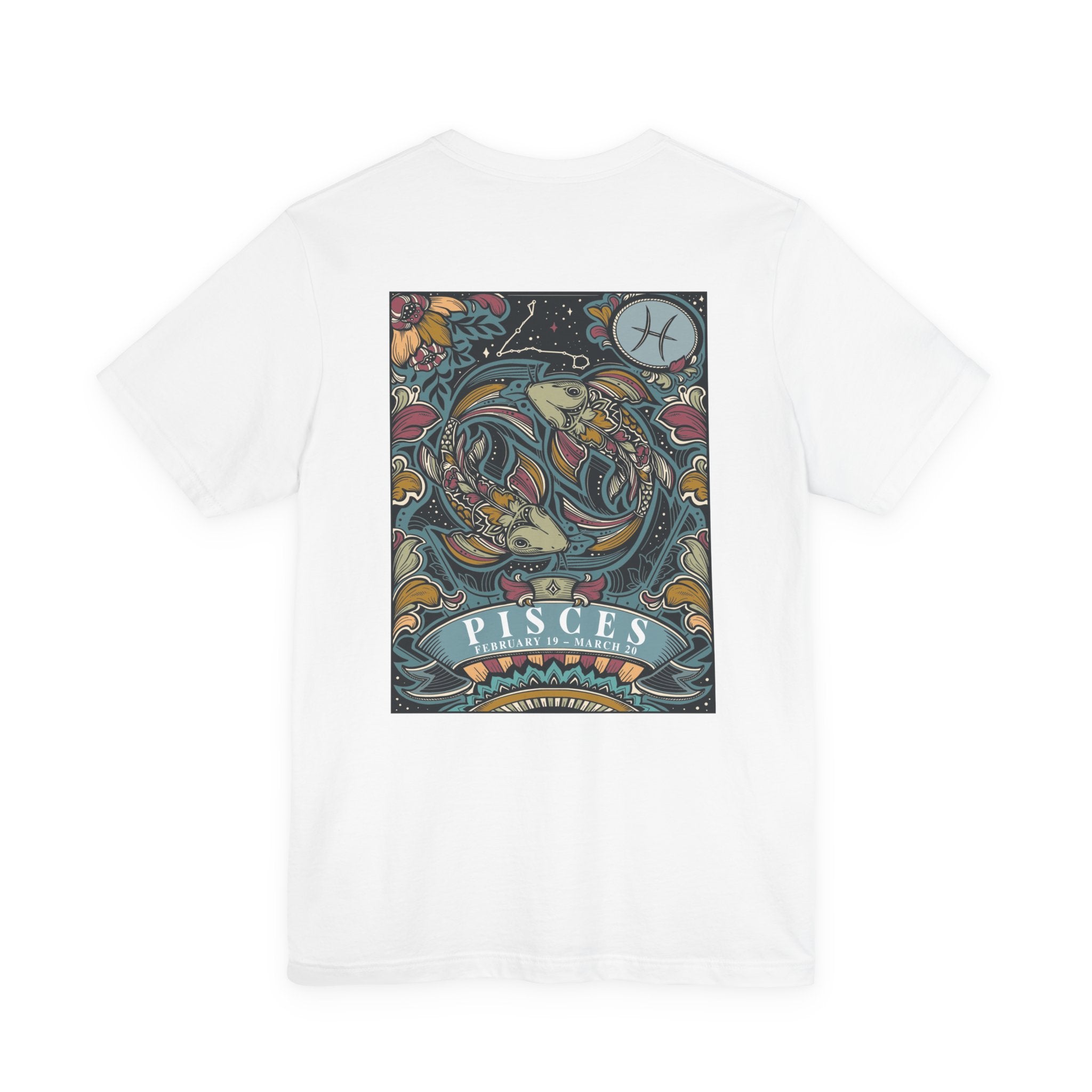 Pisces Constellation & Floral Zodiac T-Shirt – February 19 to March 20