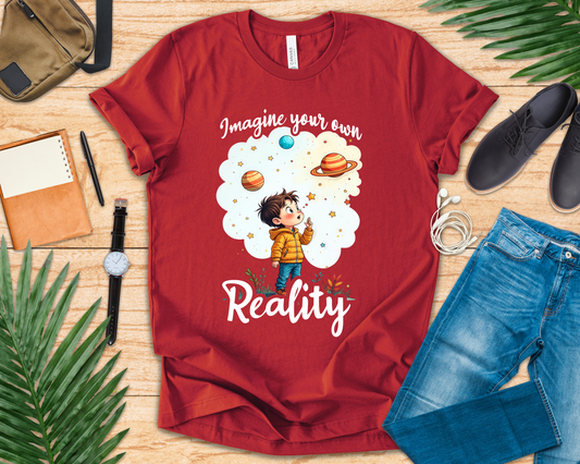Digital Daydream - Imagine Your Own Reality – Toddler Dreaming Up Colorful Space Planets & Stars T-Shirt