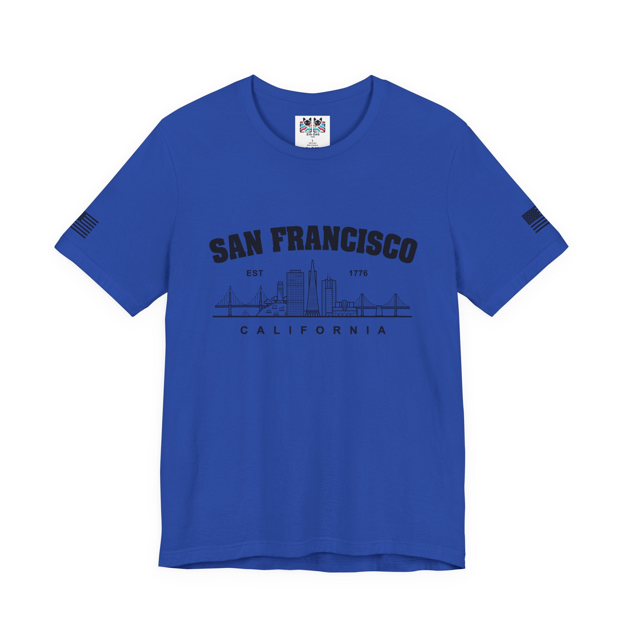 San Francisco California T-Shirt, EST 1776 Collegiate Skyline Tee, Bay Area Minimalist Gift Shirt, SF Souvenir, Unisex