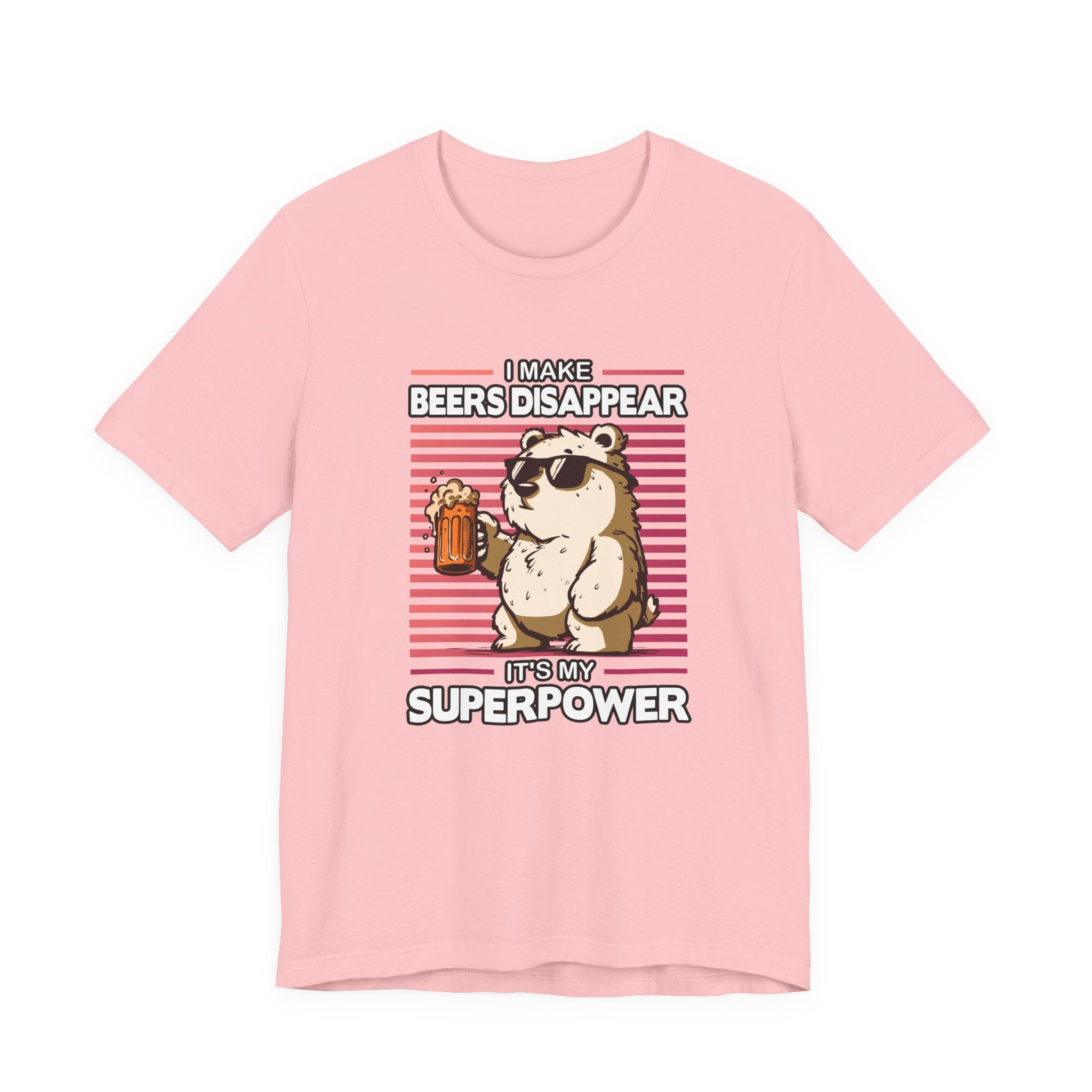 I Make Beers Disappear T-Shirt – Cool Bear With Sunglasses and Beer Funny Graphic Tee